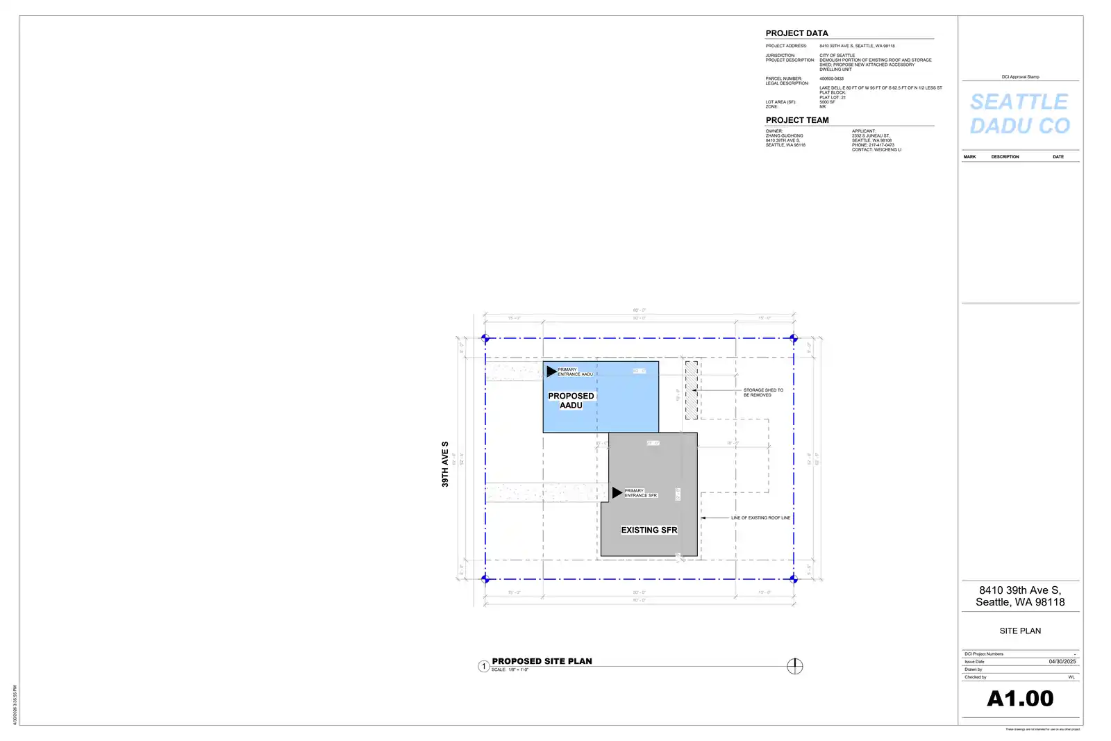 Site plan for 8410 39th Ave S