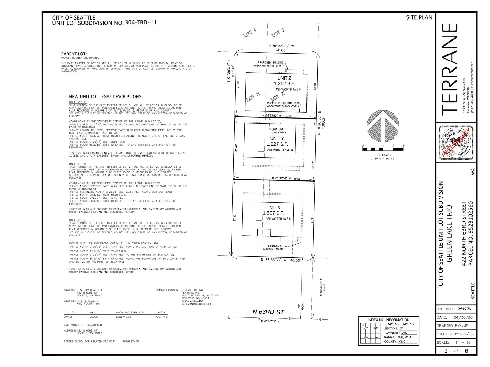 Site plan for 422 N 63rd St