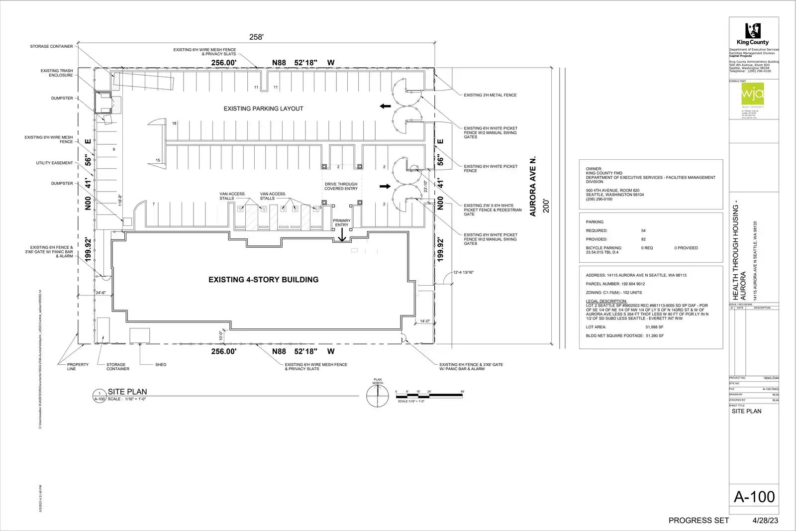 Site plan for 14115 Aurora Ave N