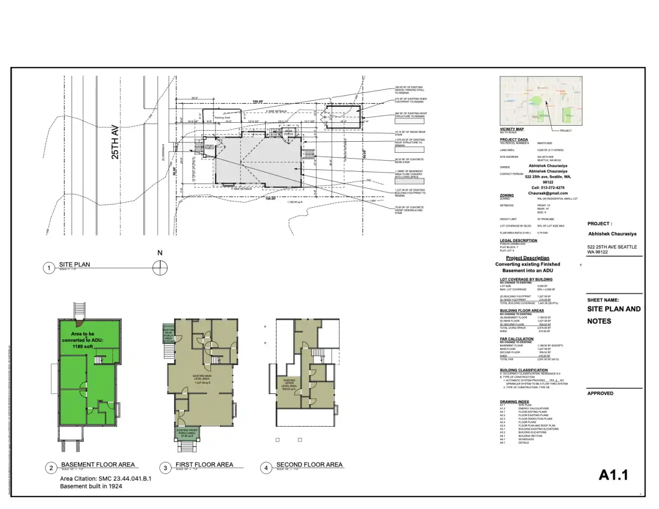 Site plan for 522 25th Ave