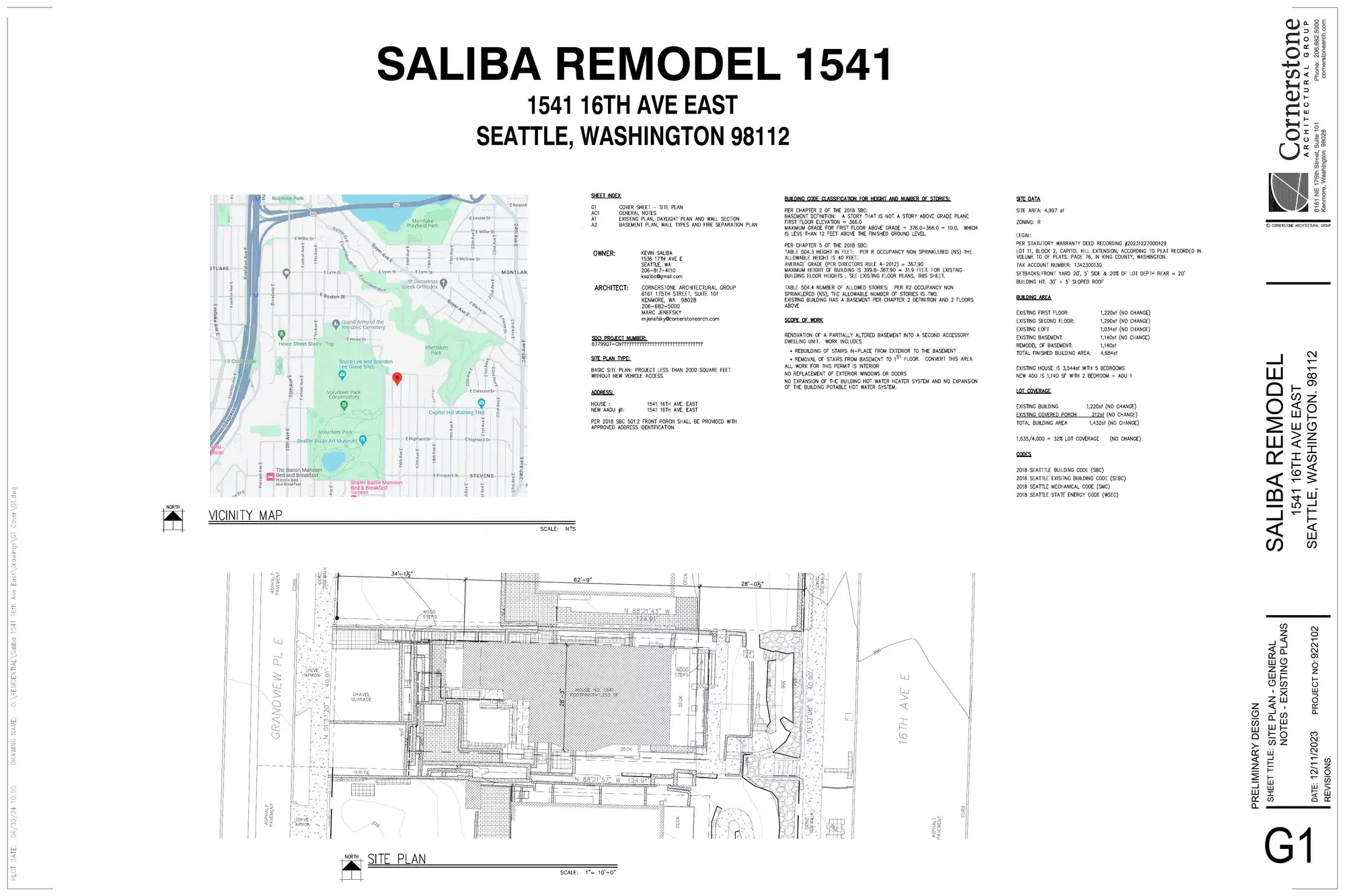 Site plan for 1541 16th Ave E