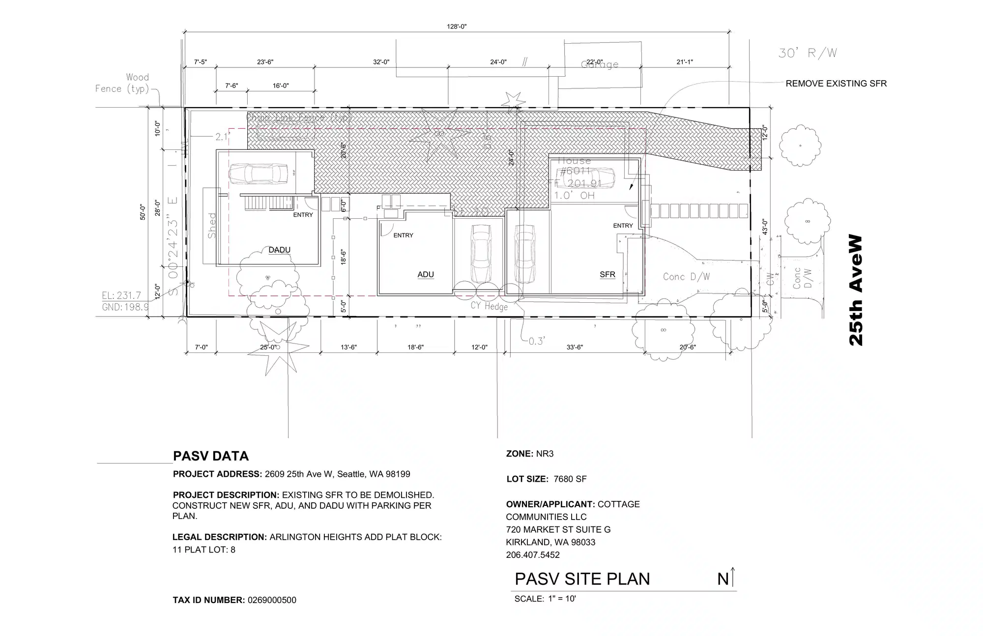 Site plan for 2609 25th Ave W