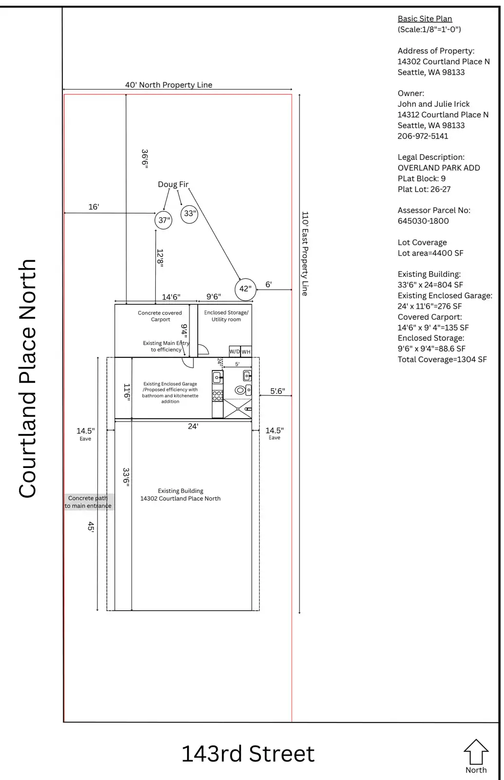 Site plan for 14302 Courtland Pl N