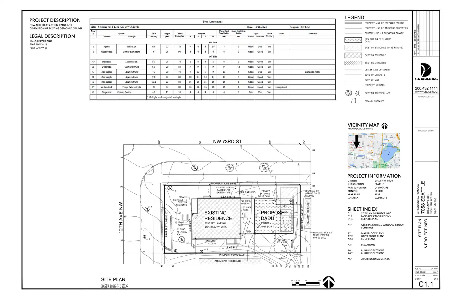 Site plan for 1107 NW 73rd St