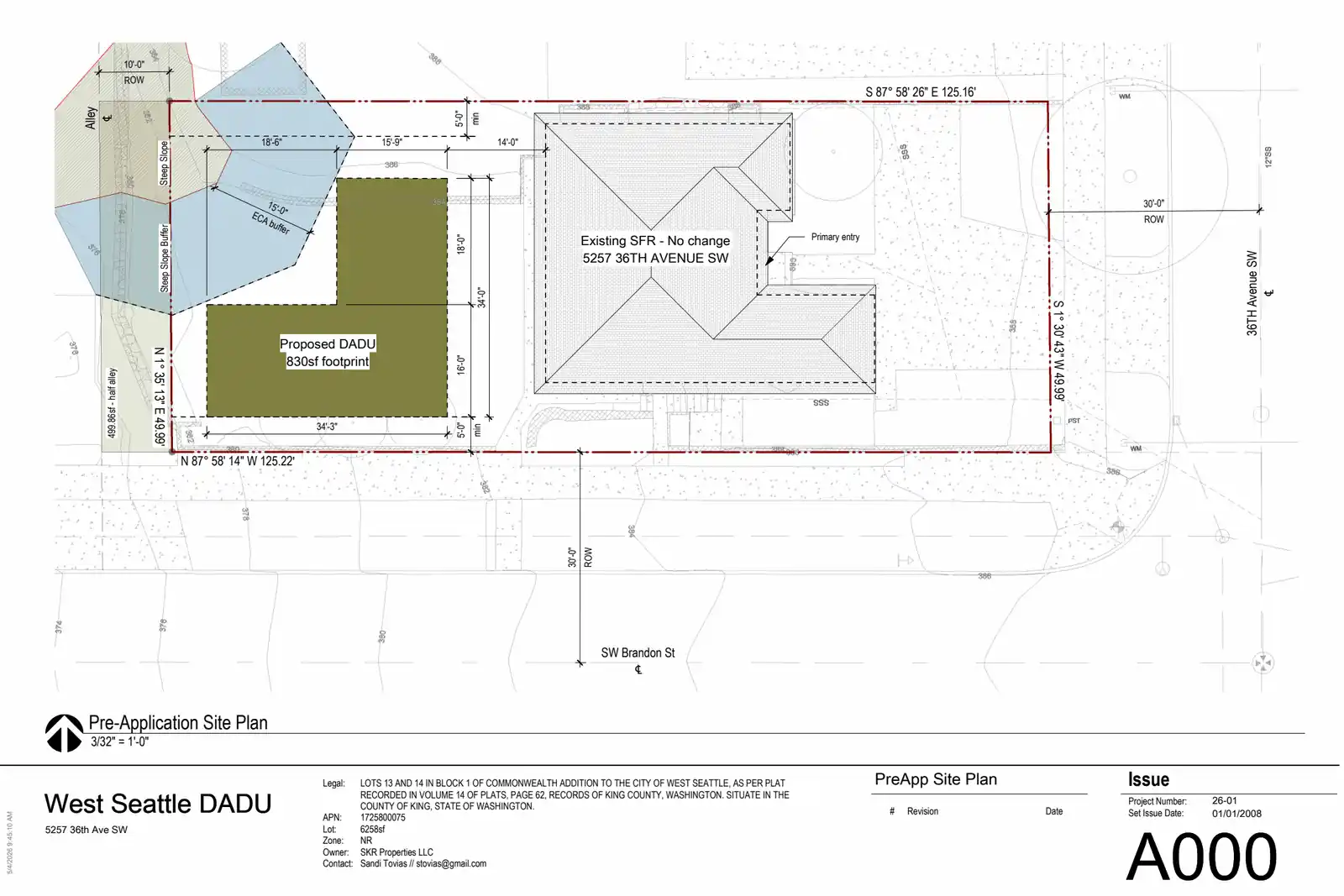Site plan for 5257 36th Ave SW
