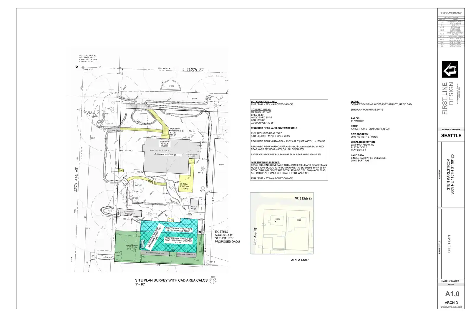 Site plan for 11350 36th Ave NE