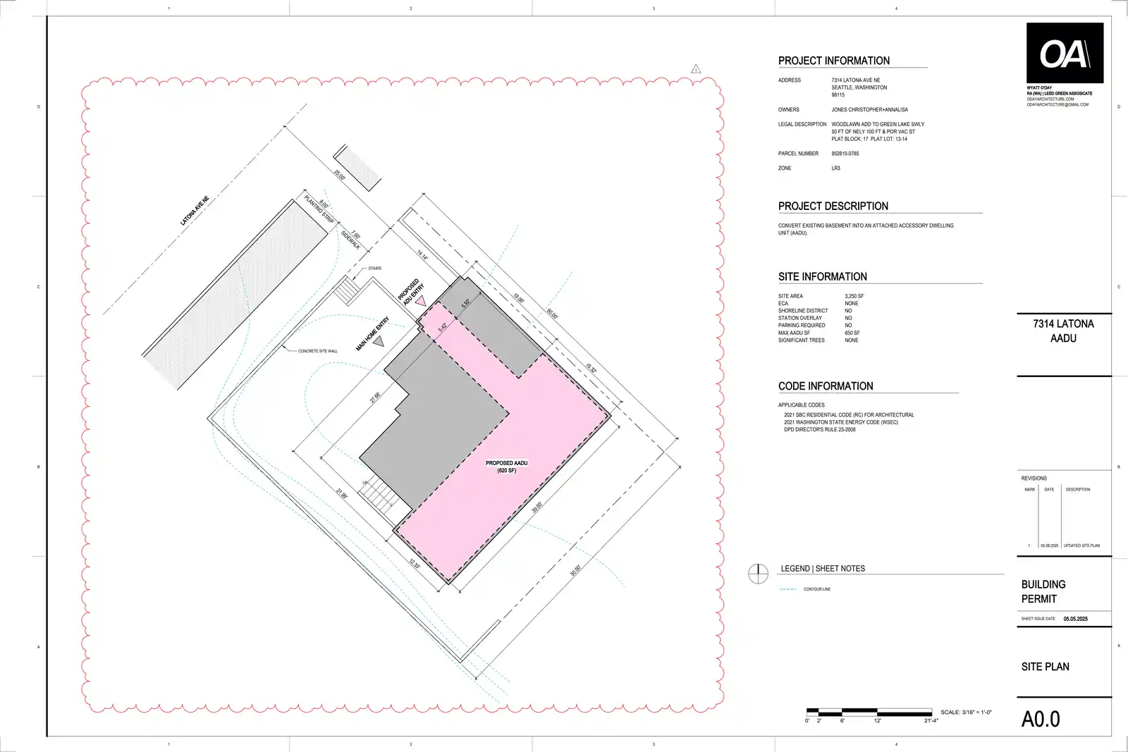 Site plan for 7314 Latona Ave NE