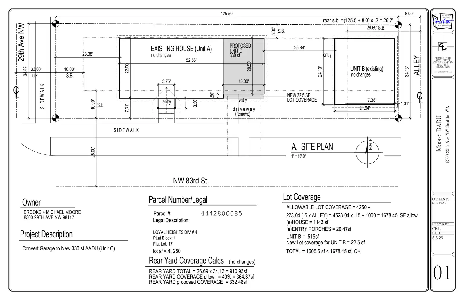 Site plan for 2850 NW 83rd St