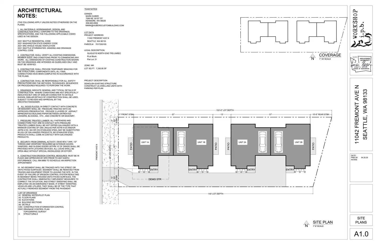 Site plan for 11042 Fremont Ave N