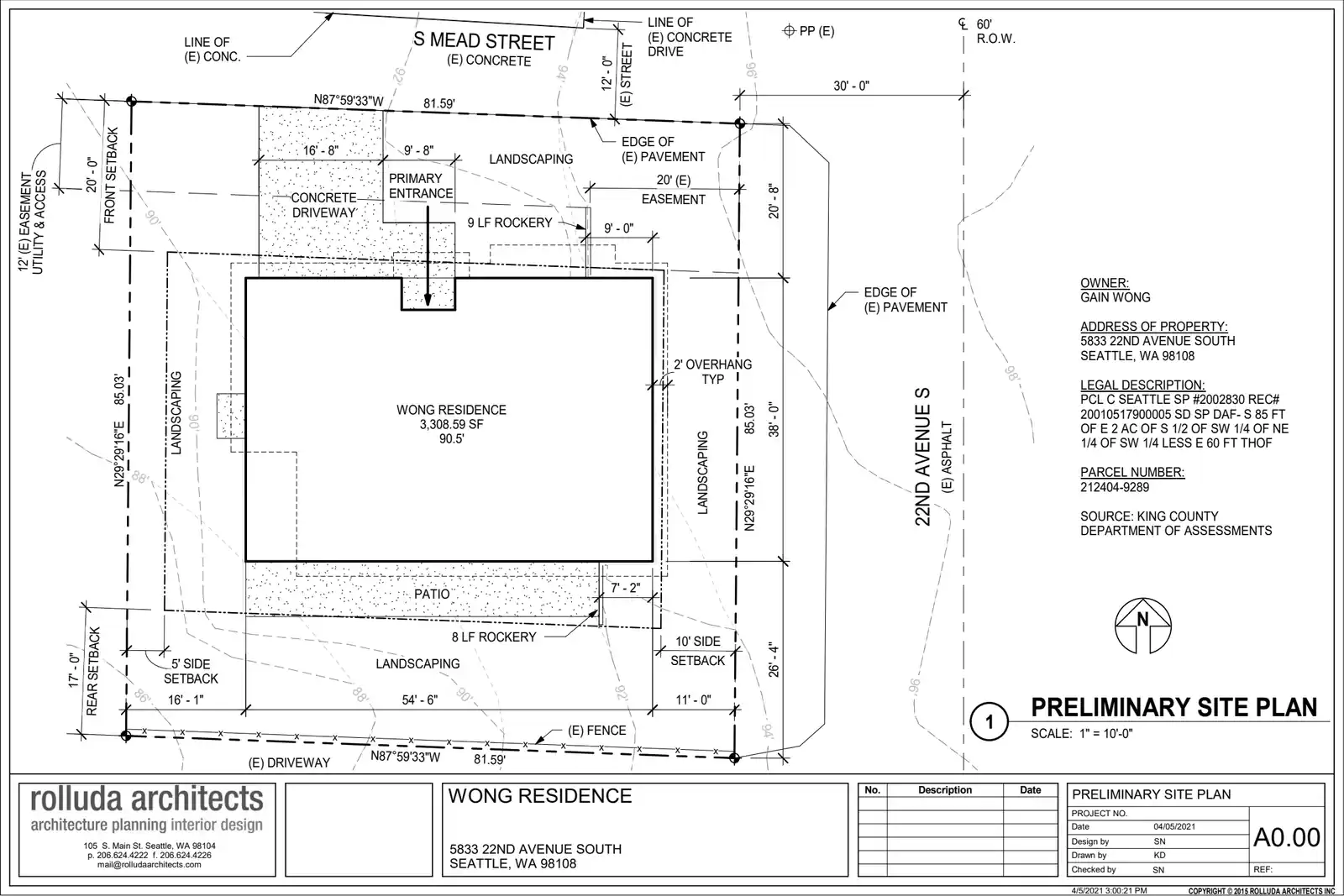 Site plan for 5833 22nd Ave S