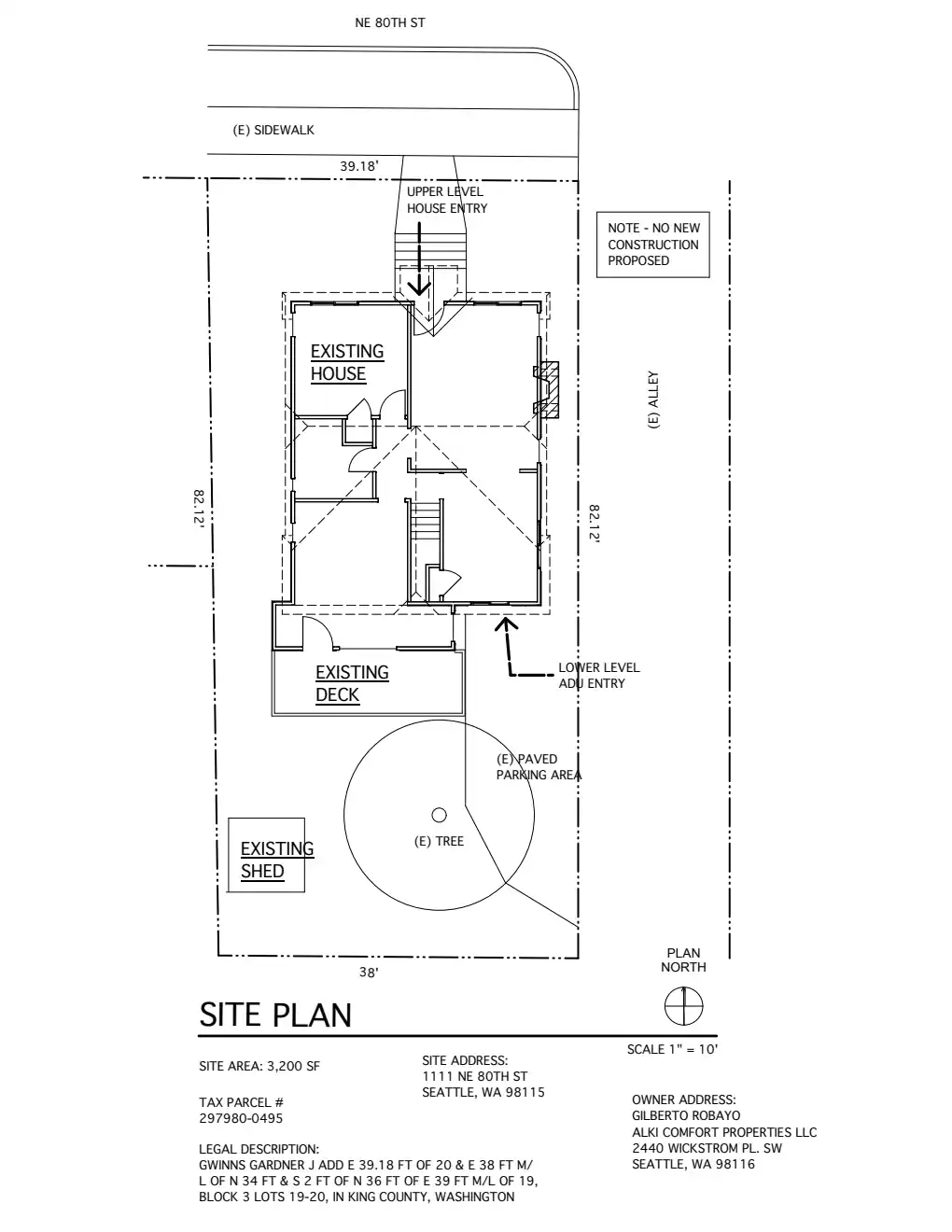 Site plan for 1111 NE 80th St