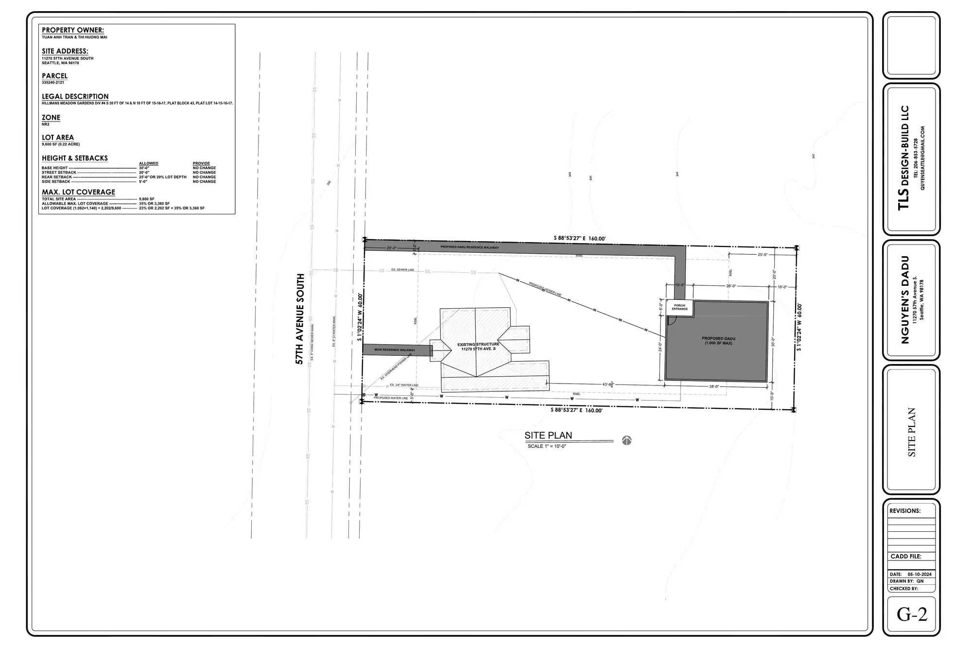 Site plan for 11270 B 57th Ave S