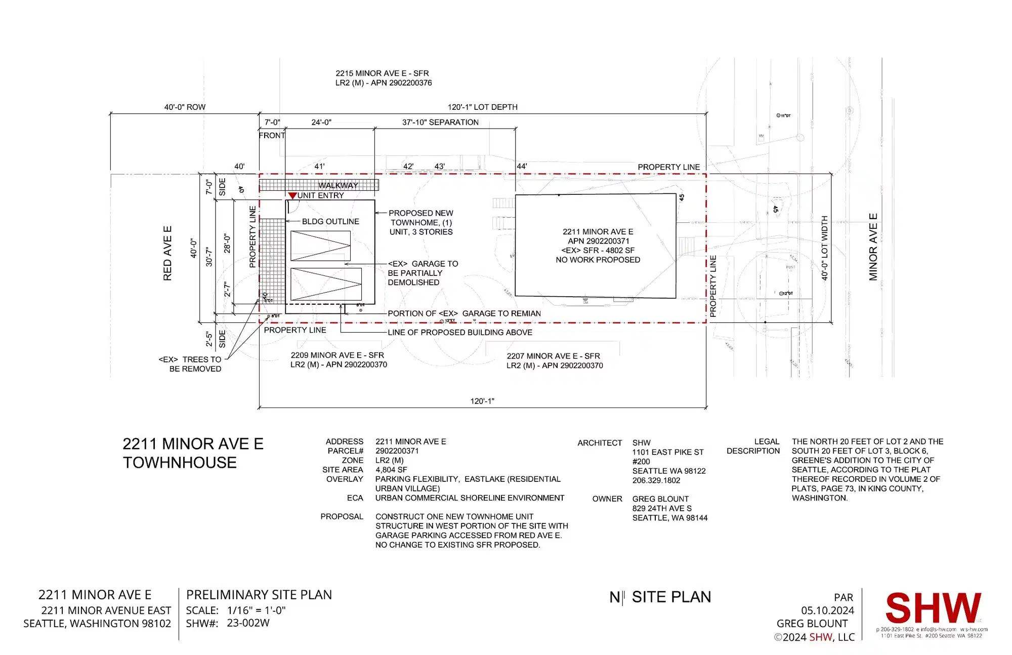Site plan for 2211 Minor Ave E