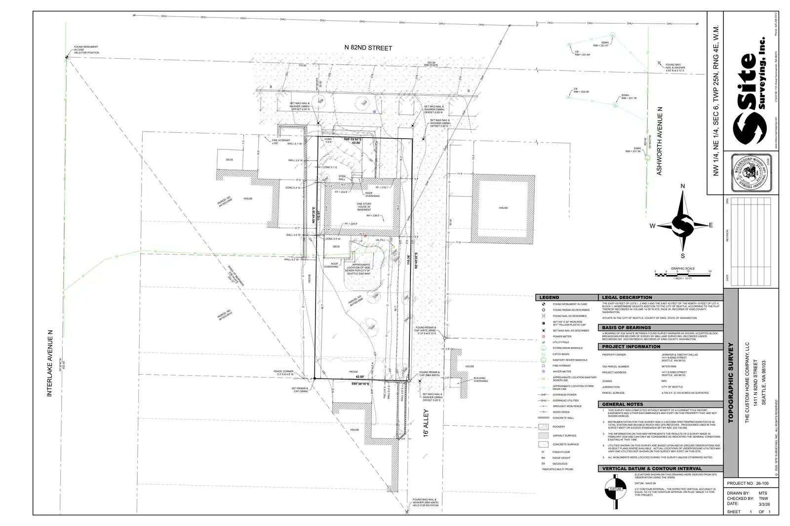 Site plan for 1411 N 82nd St