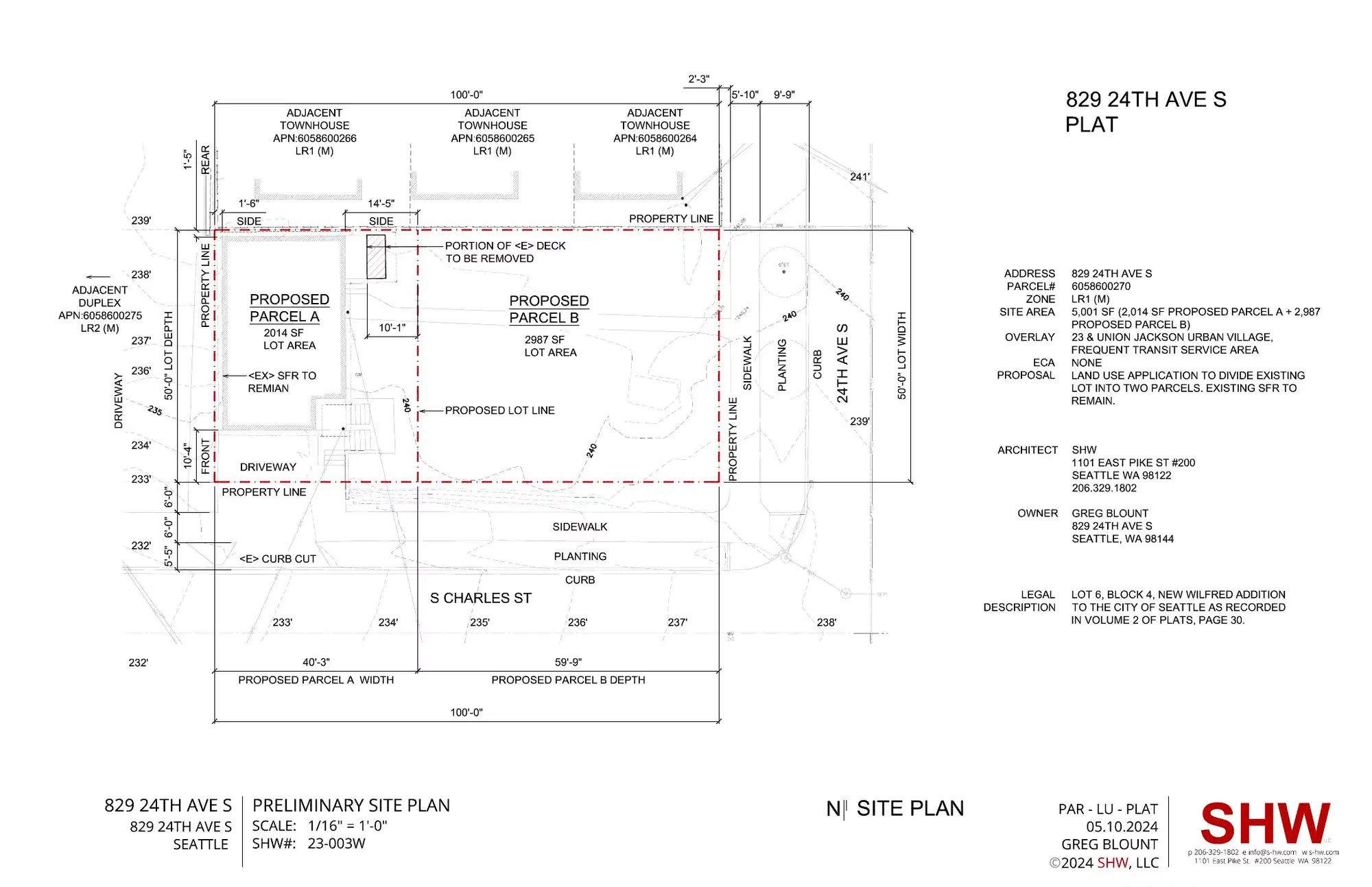 Site plan for 829 24th Ave S