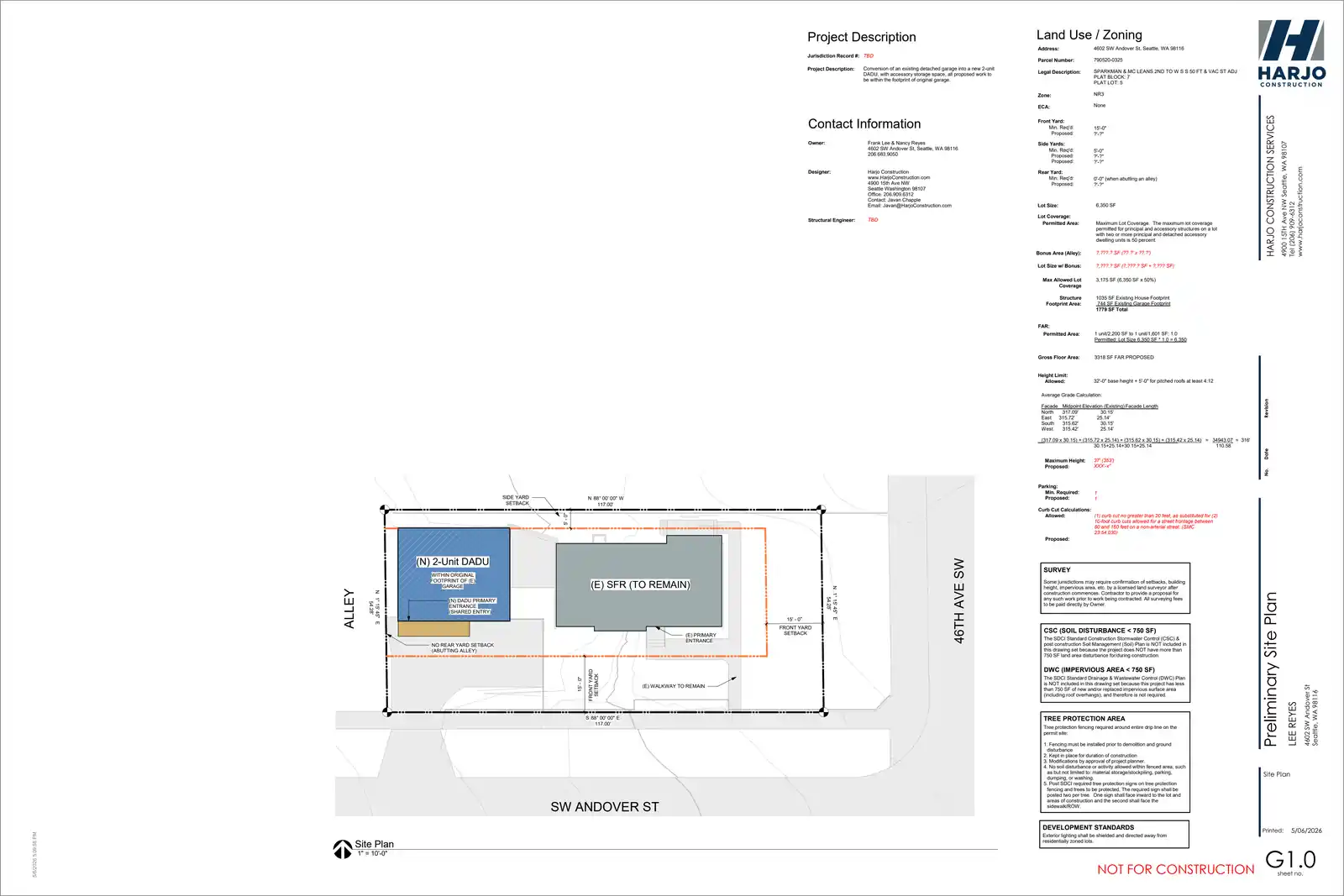 Site plan for 4602 SW Andover St