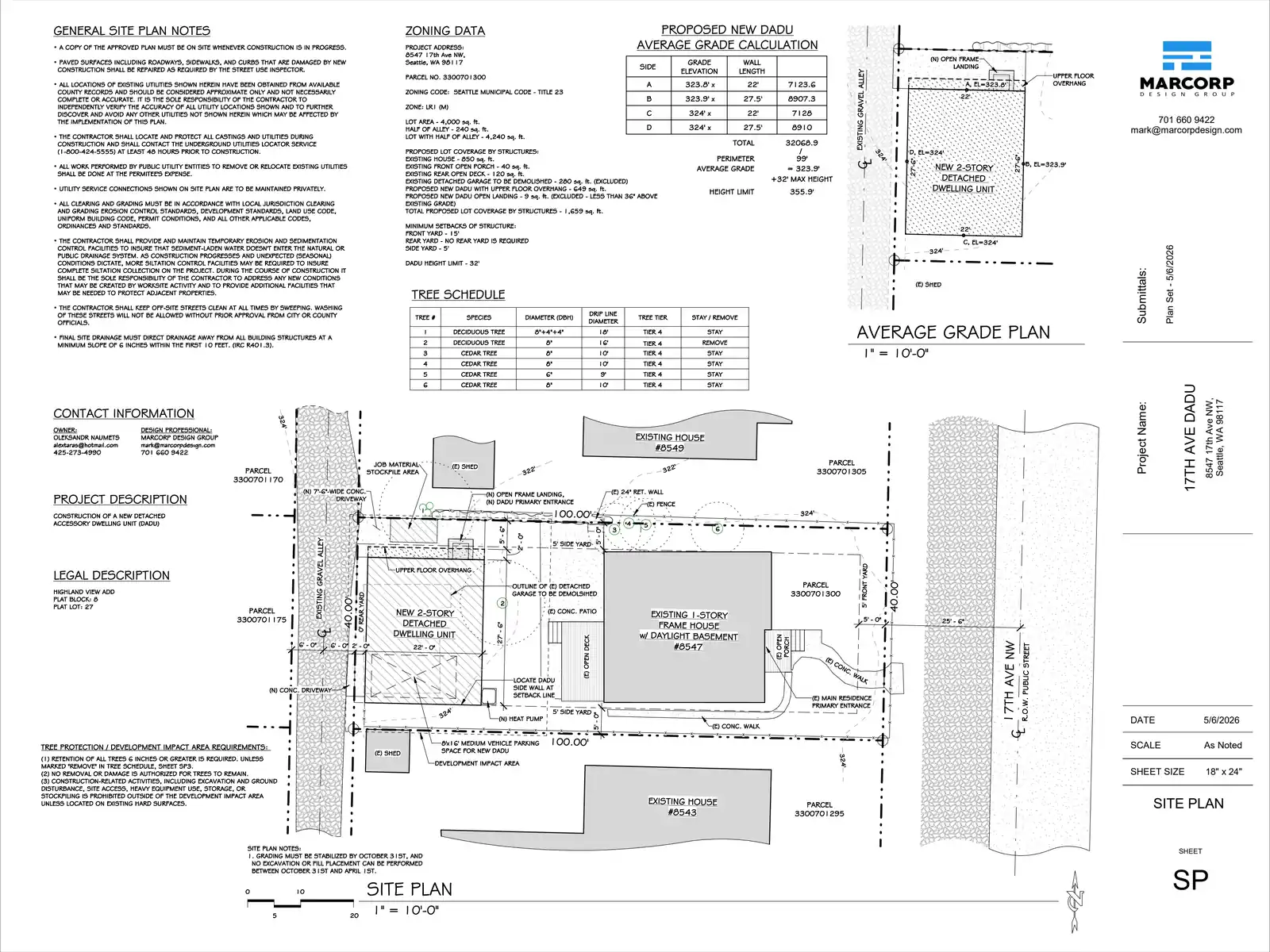 Site plan for 8545 17th Ave NW