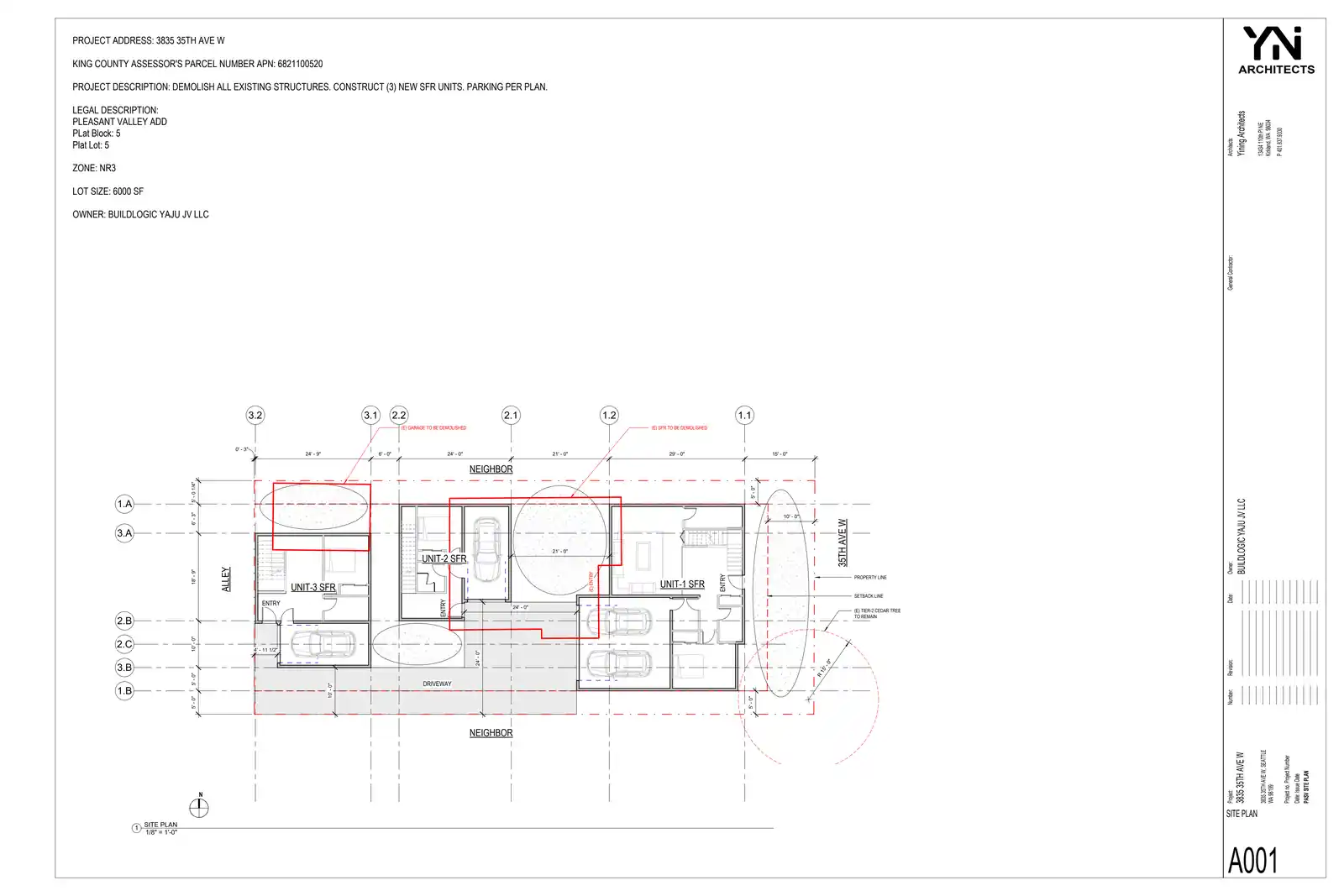 Site plan for 3835 35th Ave W