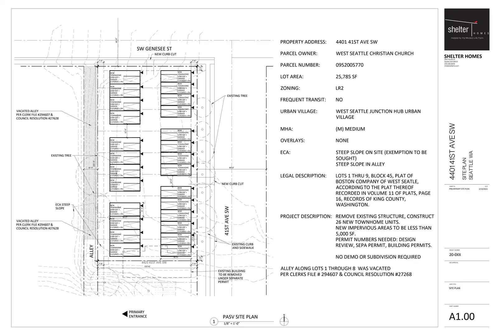 Site plan for 4401 41st Ave SW
