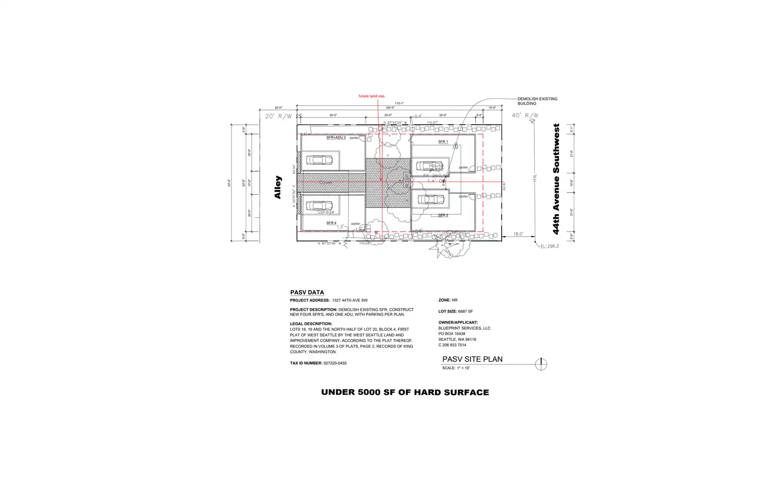 Site plan for 1329 44th Ave SW