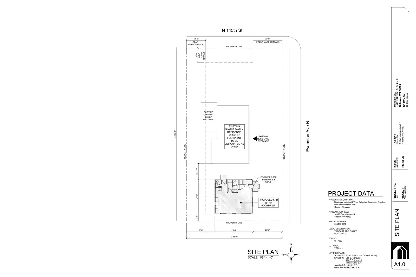 Site plan for 14355 Evanston Ave N