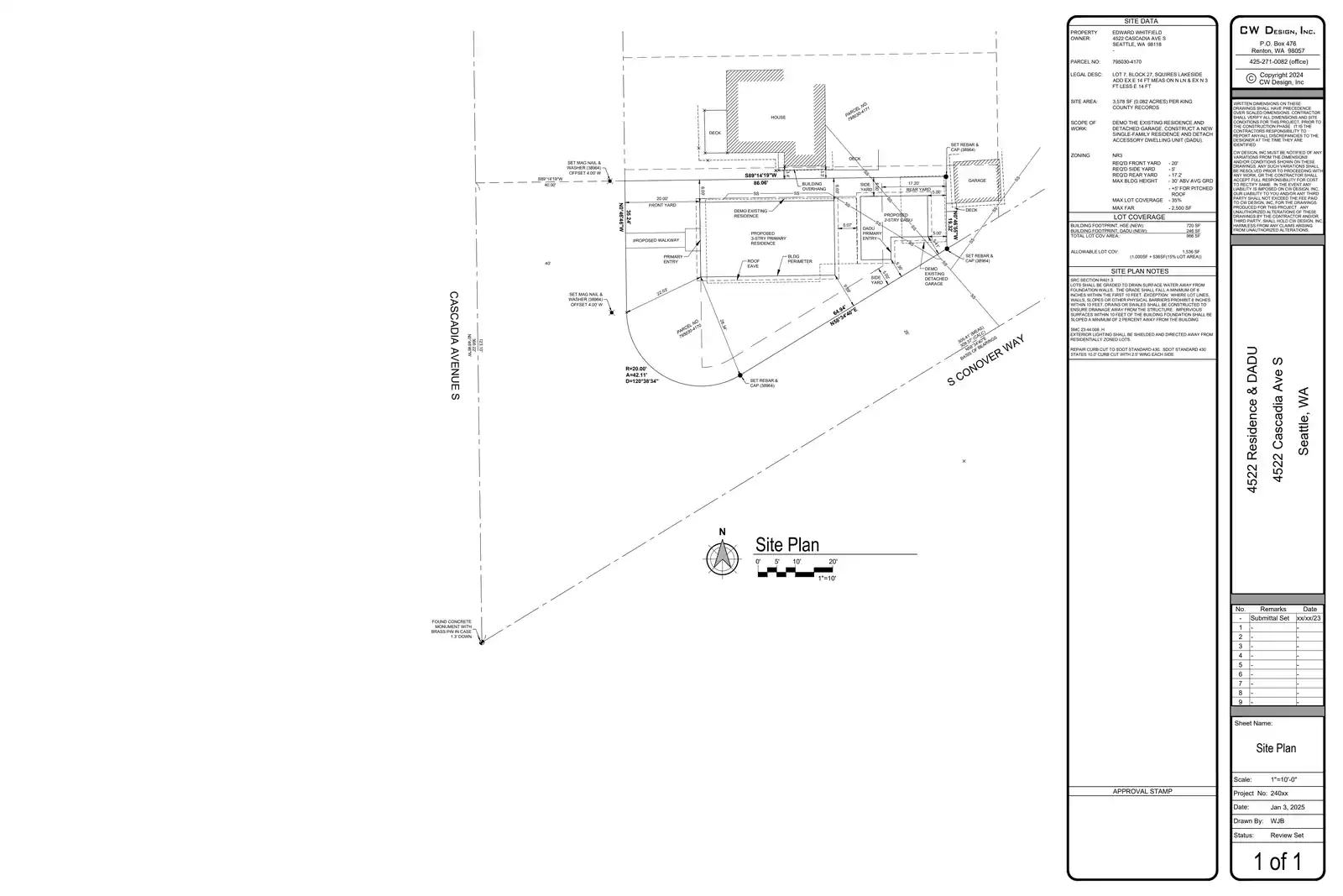 Site plan for 4522 Cascadia Ave S