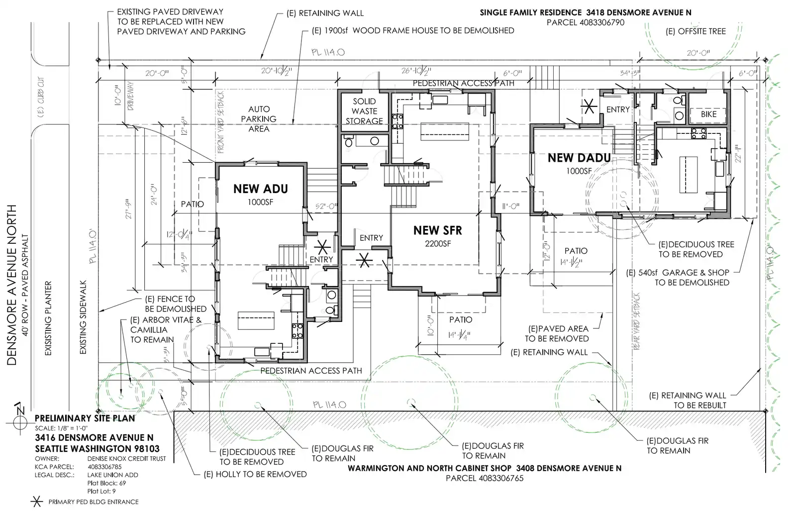 Site plan for 3416 Densmore Ave N