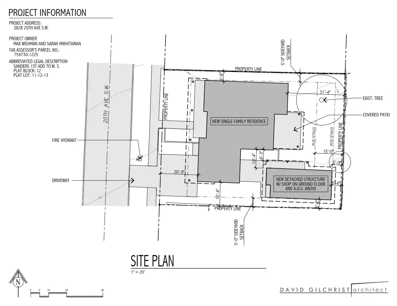 Site plan for 3828 20th Ave SW