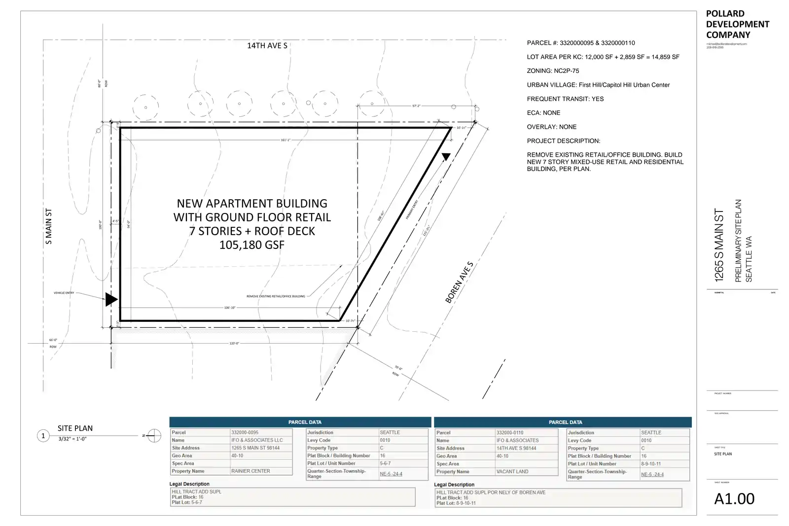 Site plan for 1265 S Main St