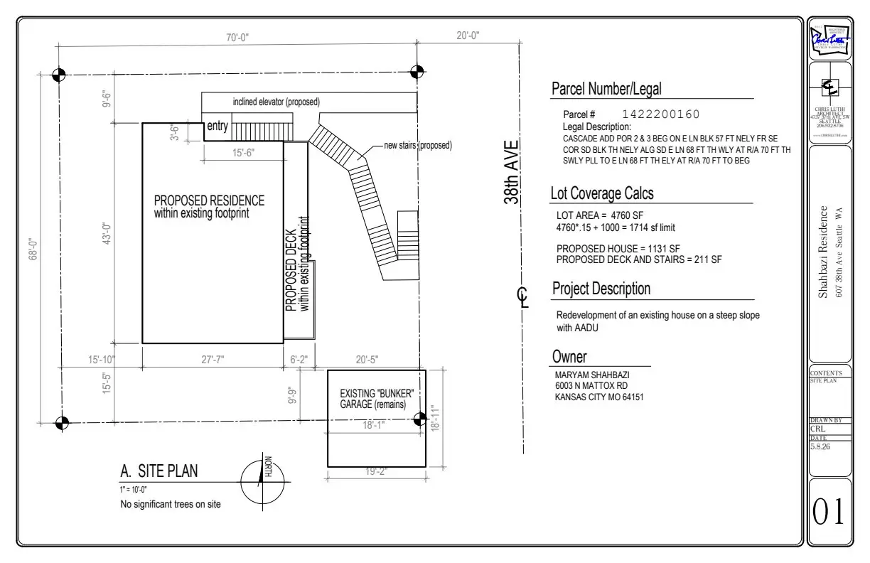 Site plan for 607 38th Ave