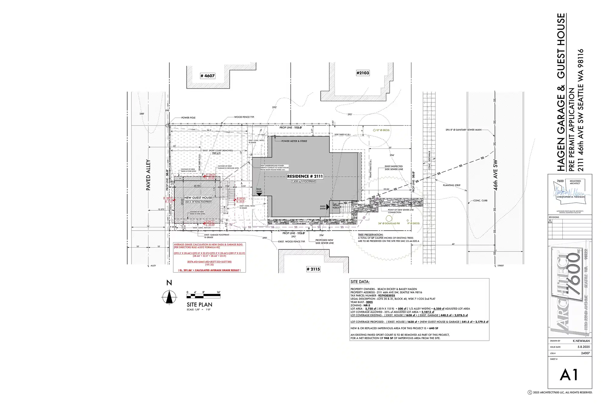 Site plan for 2113 46th Ave SW