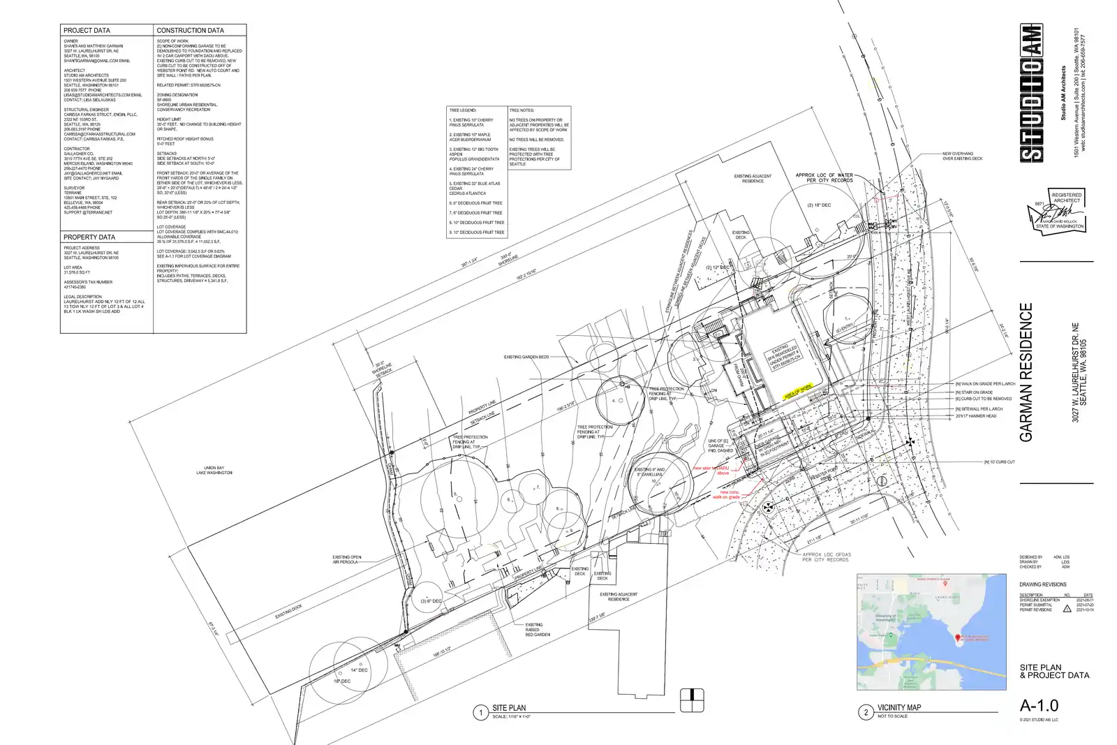 Site plan for 3027 West Laurelhurst Dr NE