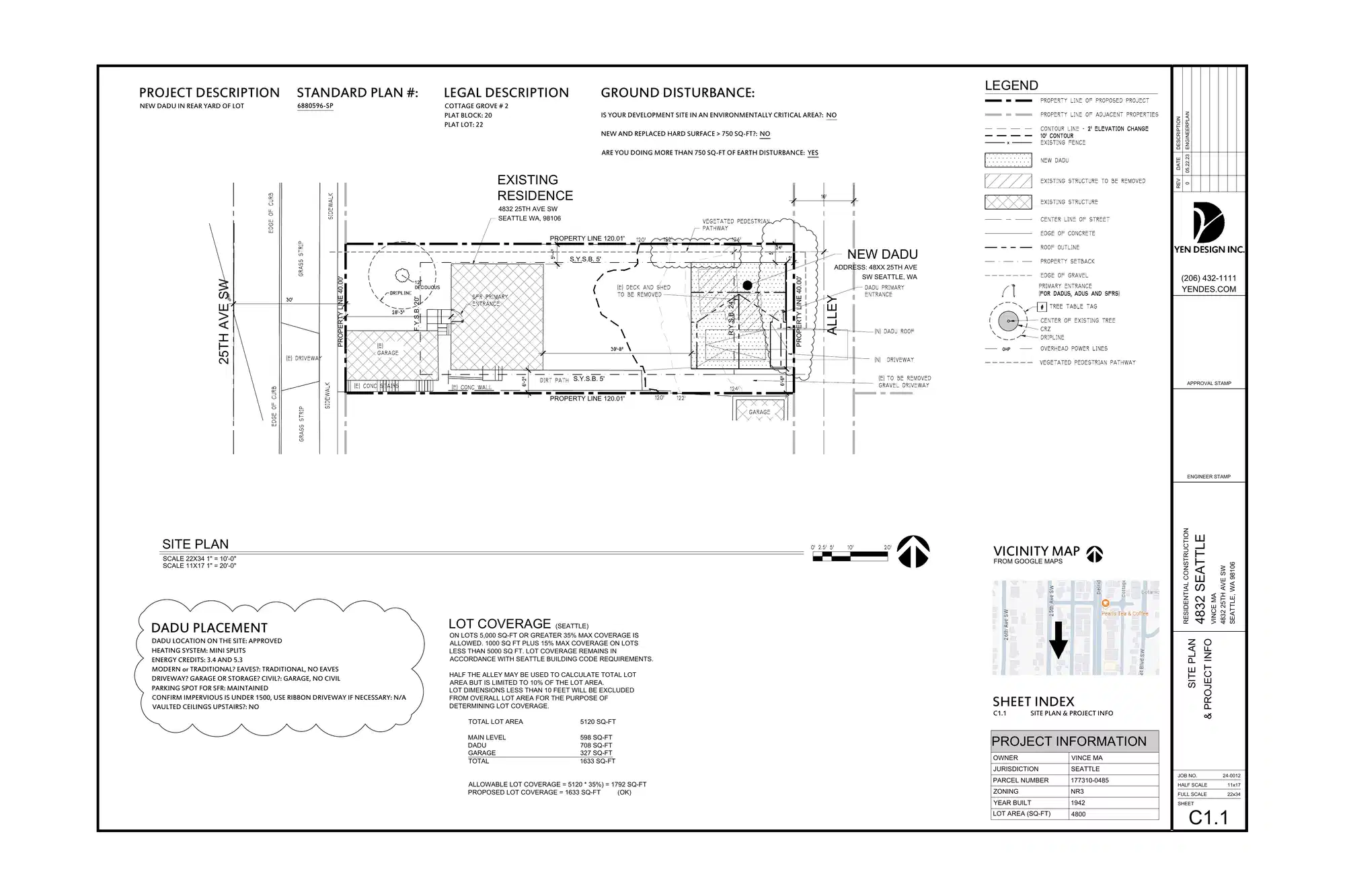 Site plan for 4834 25th Ave SW