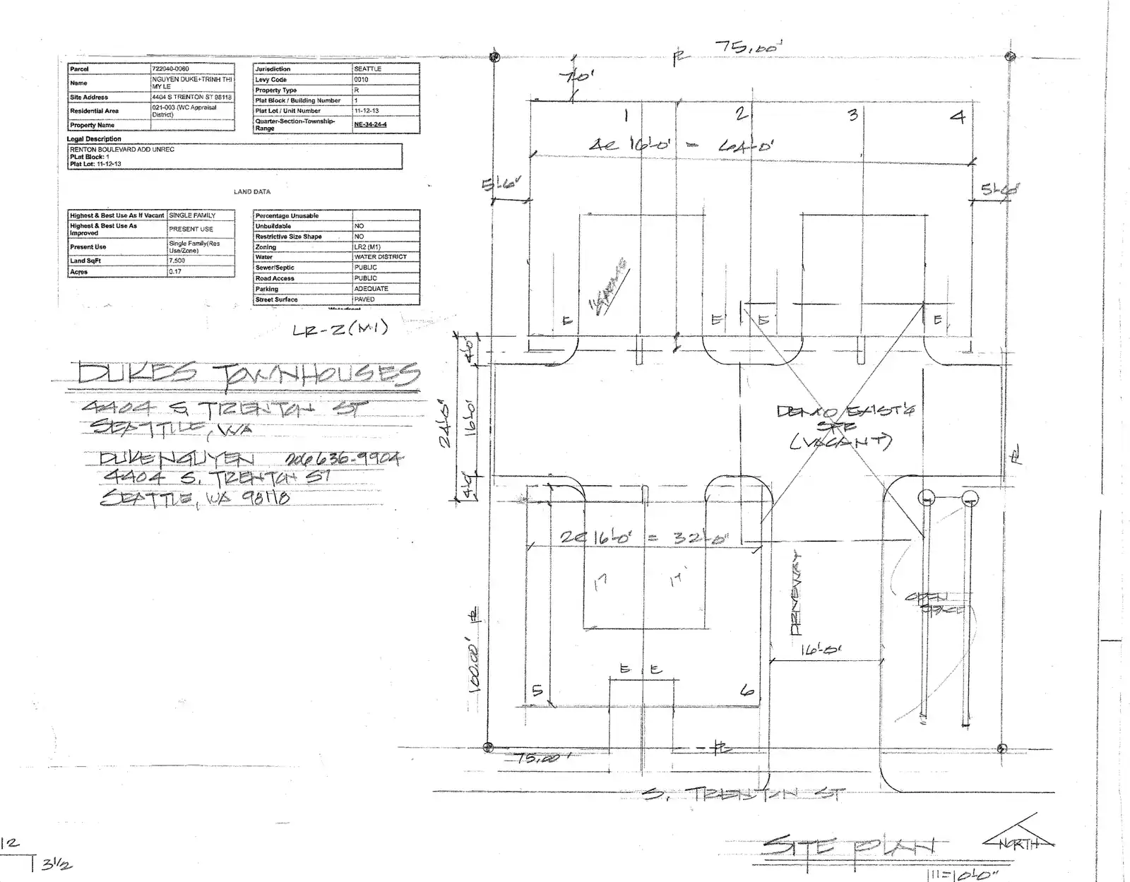 Site plan for 4404 S Trenton St