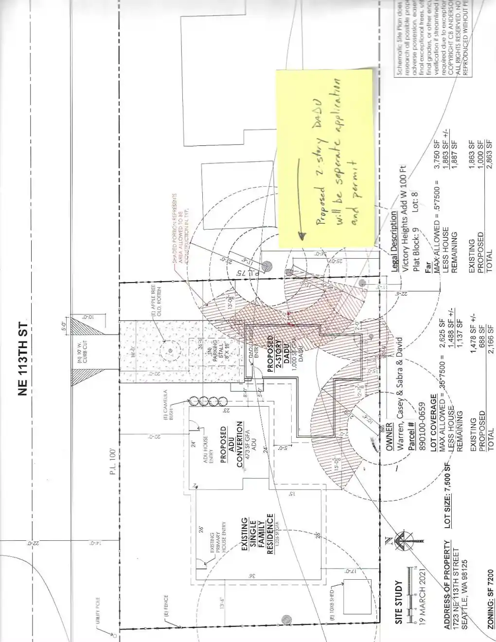 Site plan for 1723 NE 113th St
