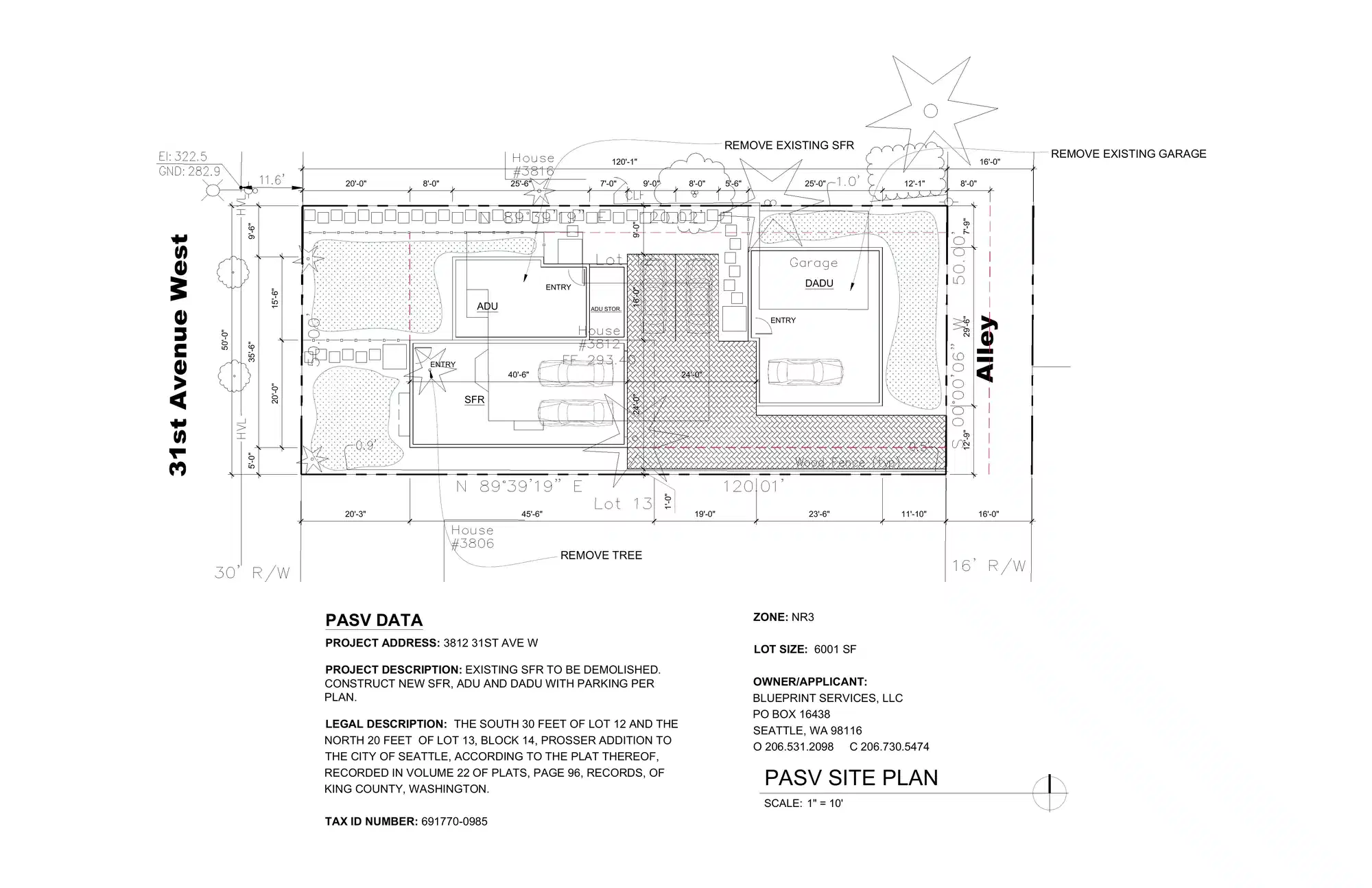 Site plan for 3812 31st Ave W