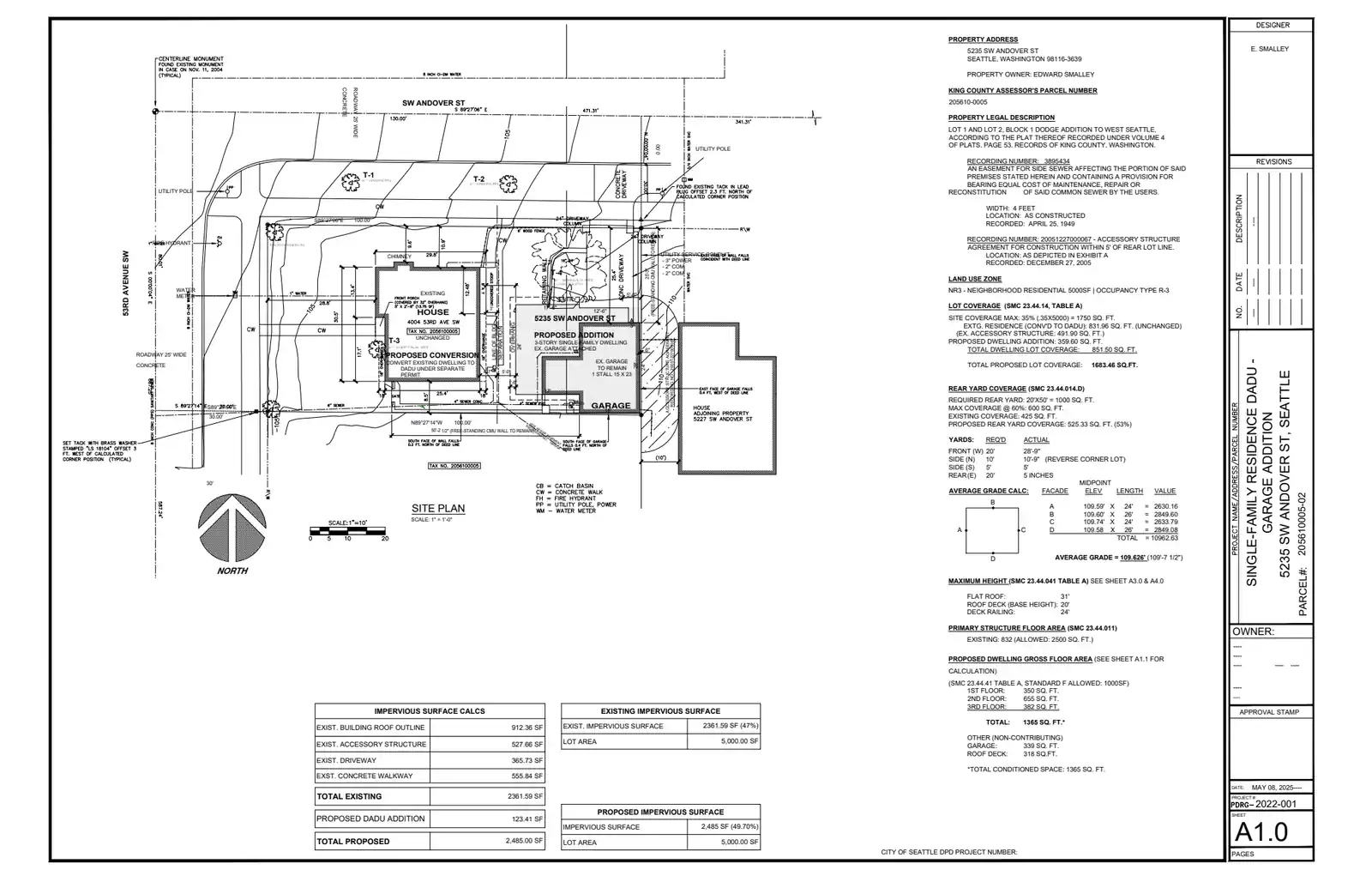 Site plan for 5235 SW Andover St