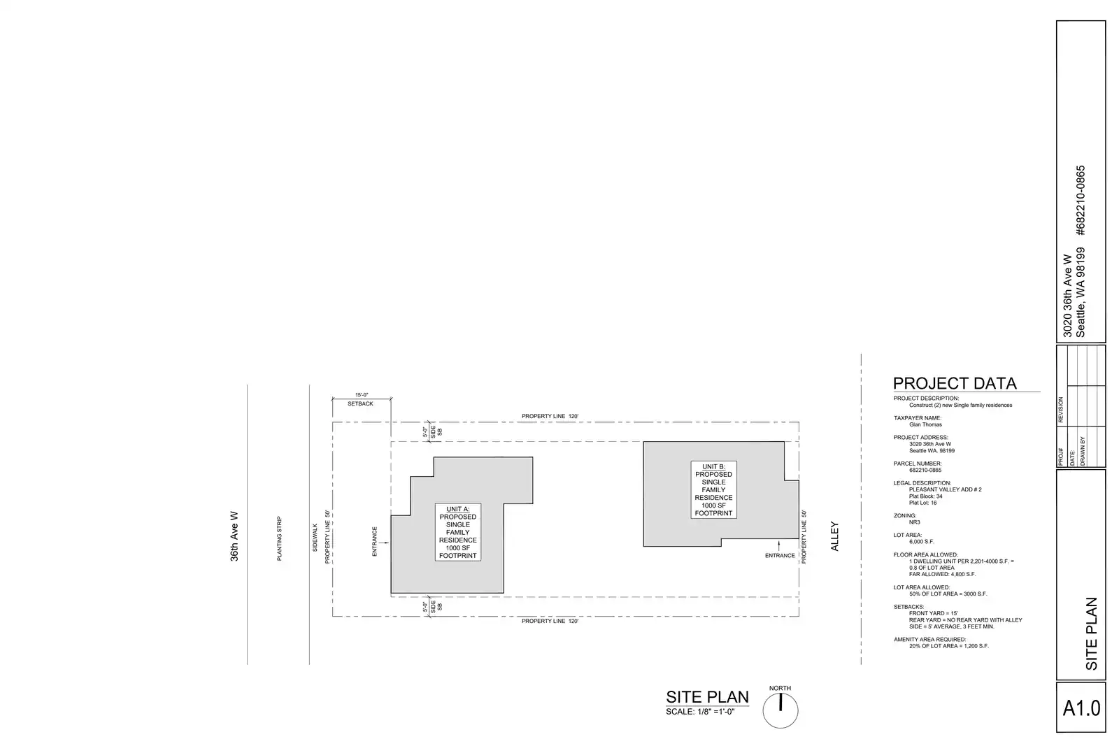 Site plan for 3020 36th Ave W