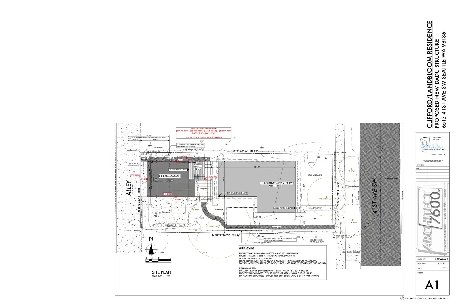 Site plan for 6513 41st Ave SW
