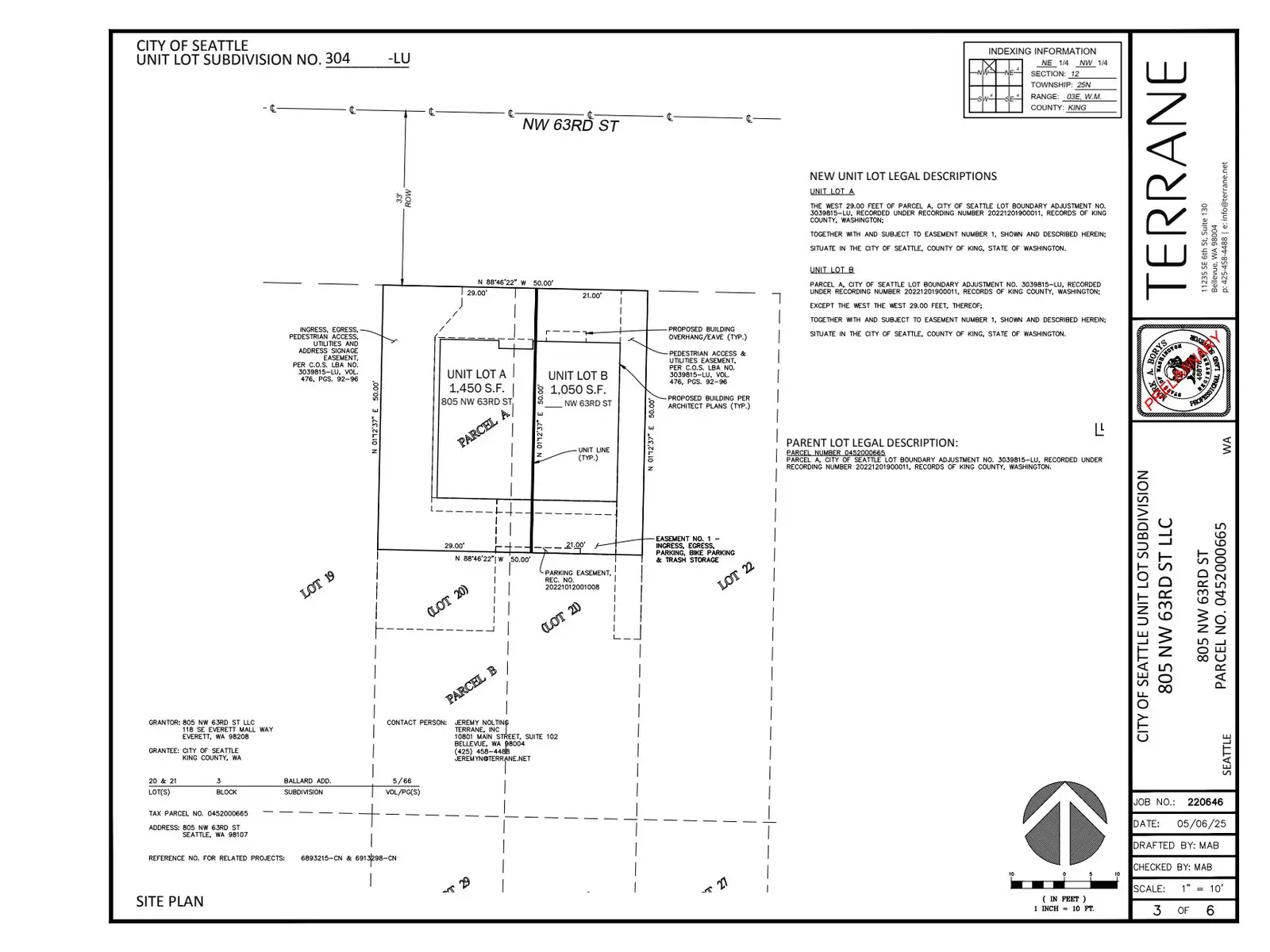 Site plan for 805 NW 63rd St