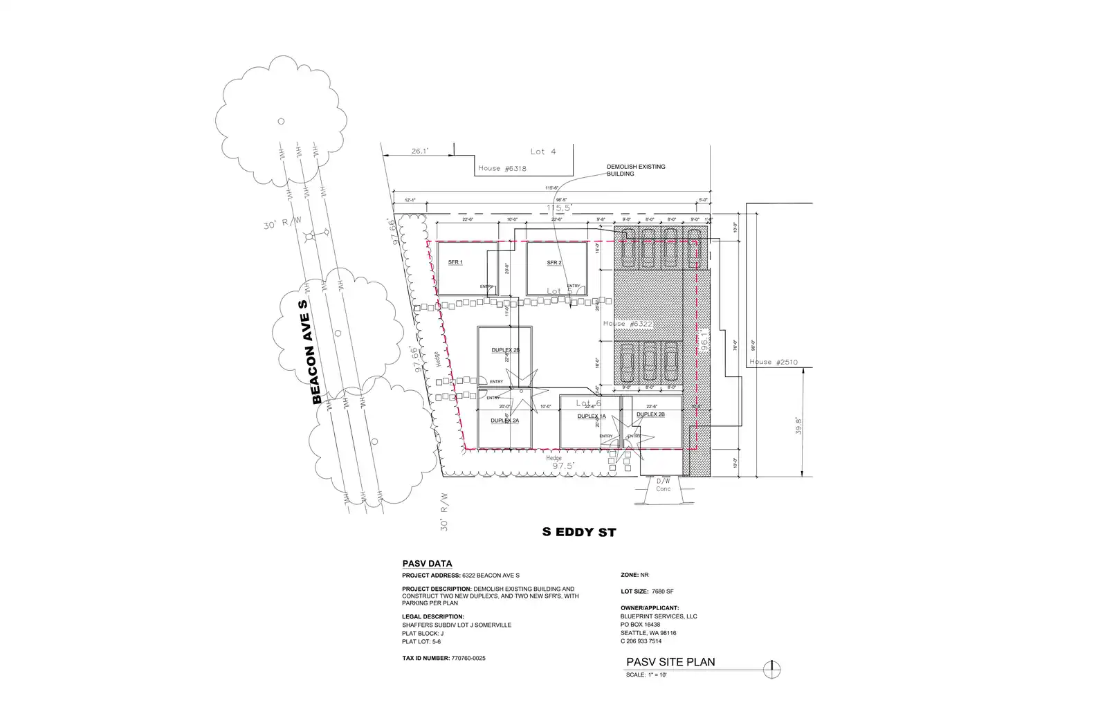 Site plan for 6322 Beacon Ave S
