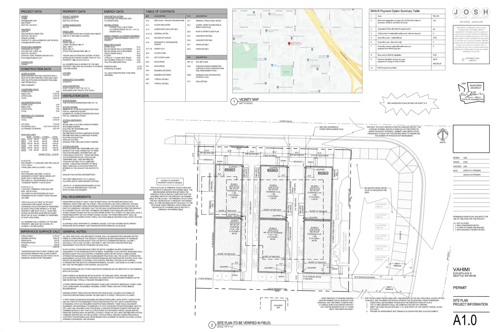 Site plan for 9103 8th Ave S