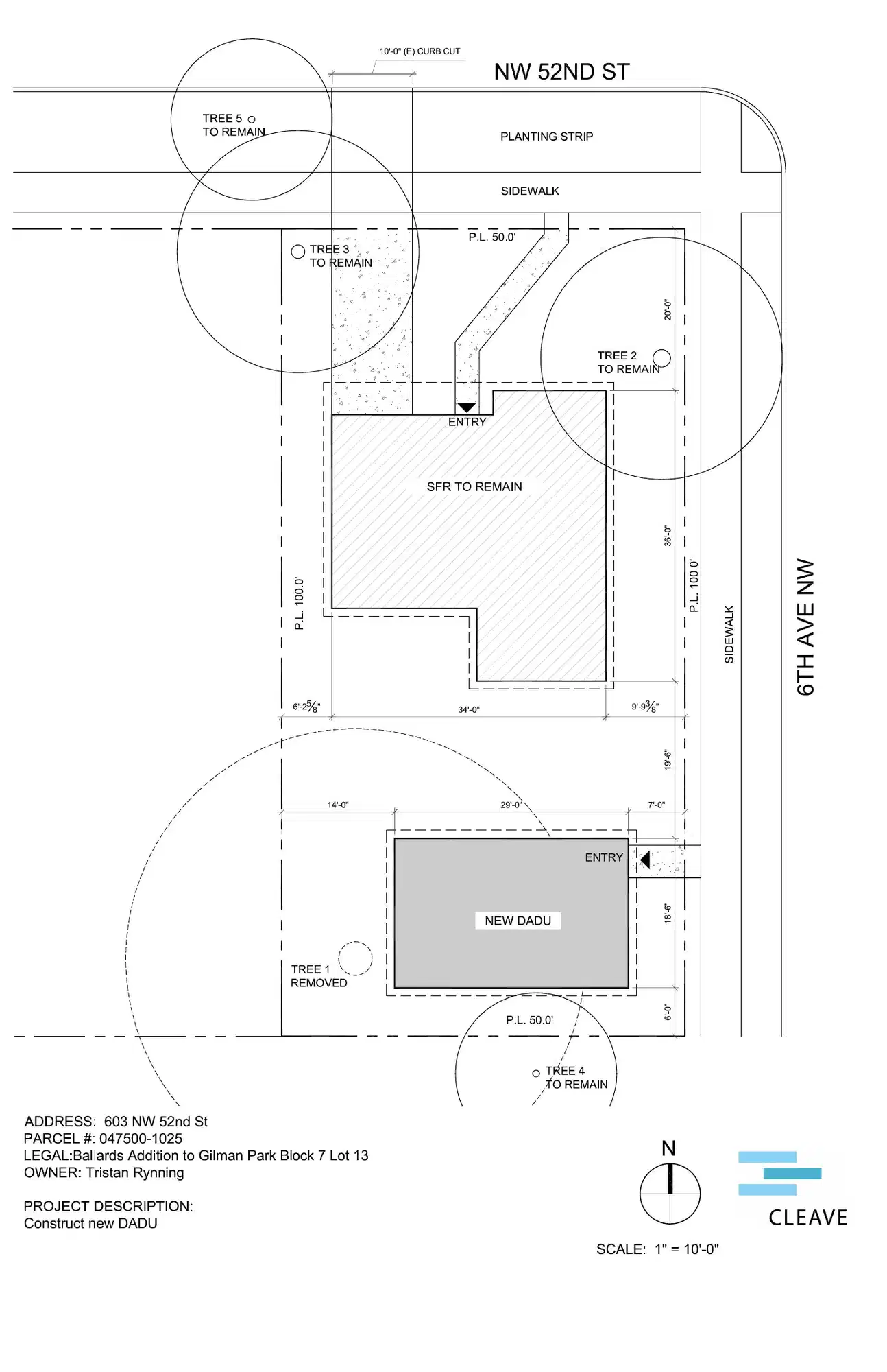 Site plan for 5111 6th Ave NW