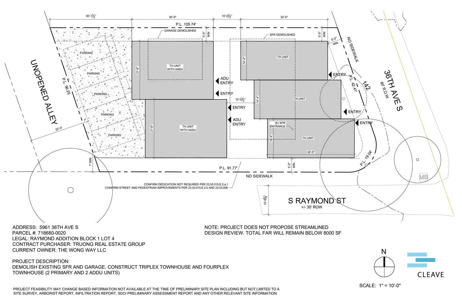 Site plan for 5961 36th Ave S