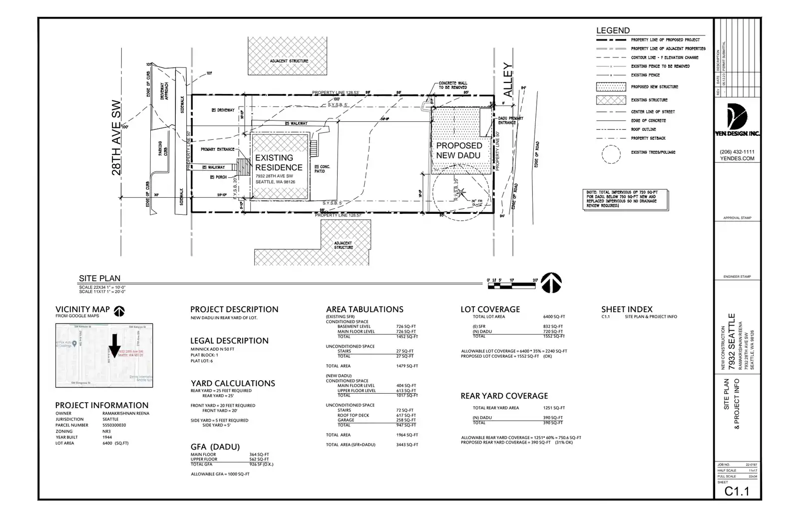 Site plan for 7930 28th Ave SW