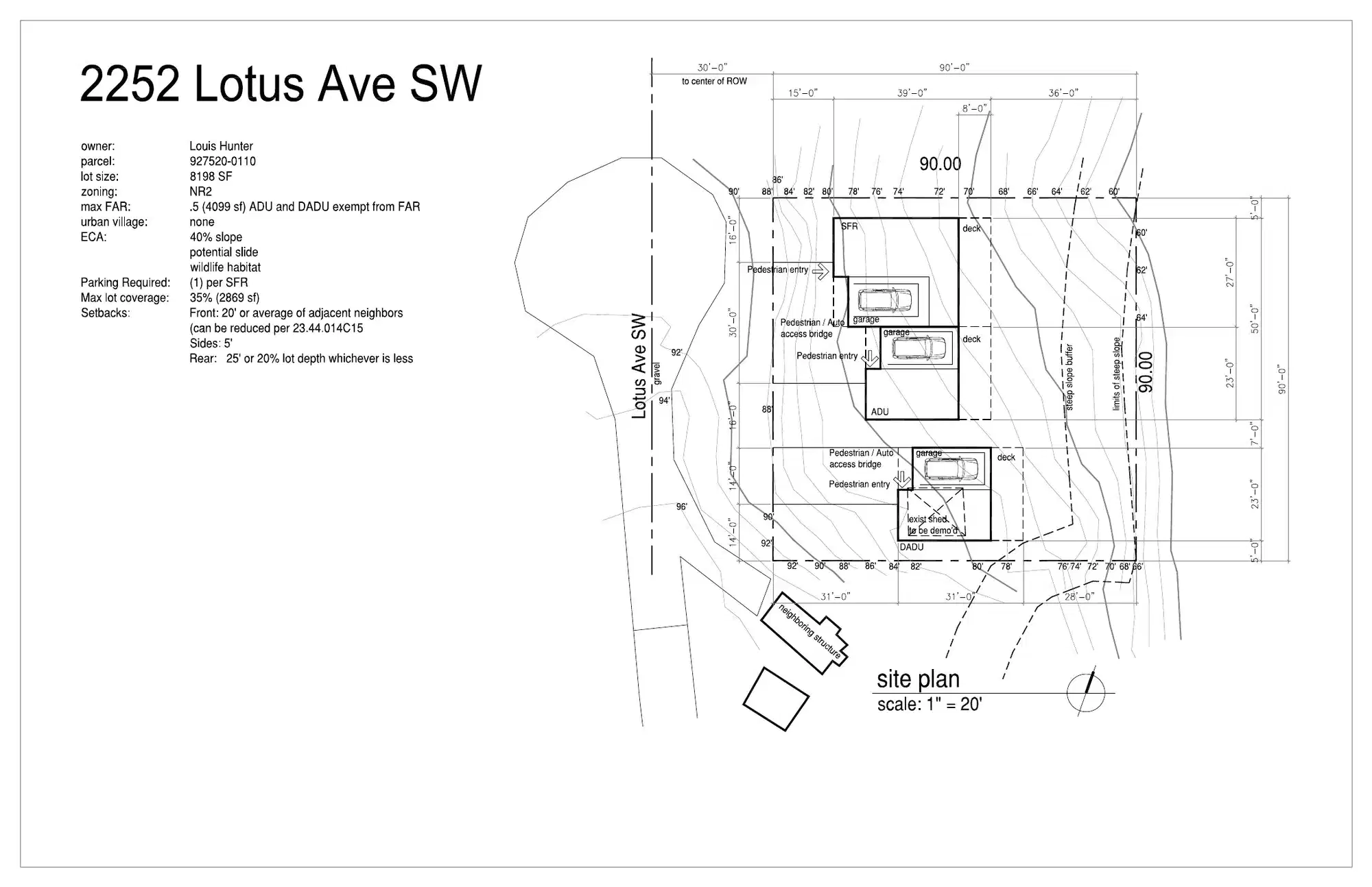 Site plan for 2252 Lotus Ave SW