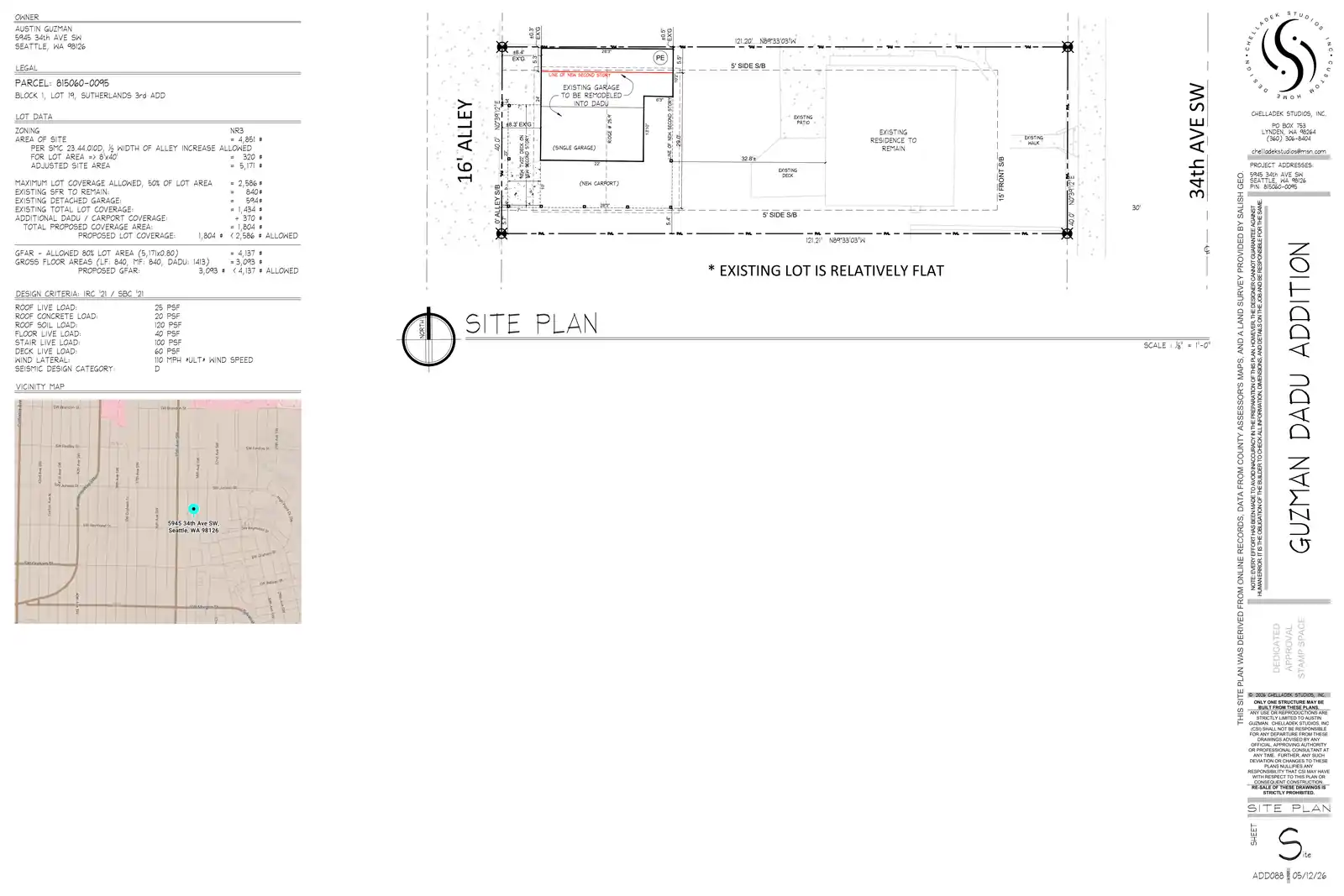 Site plan for 5945 B 34th Ave SW