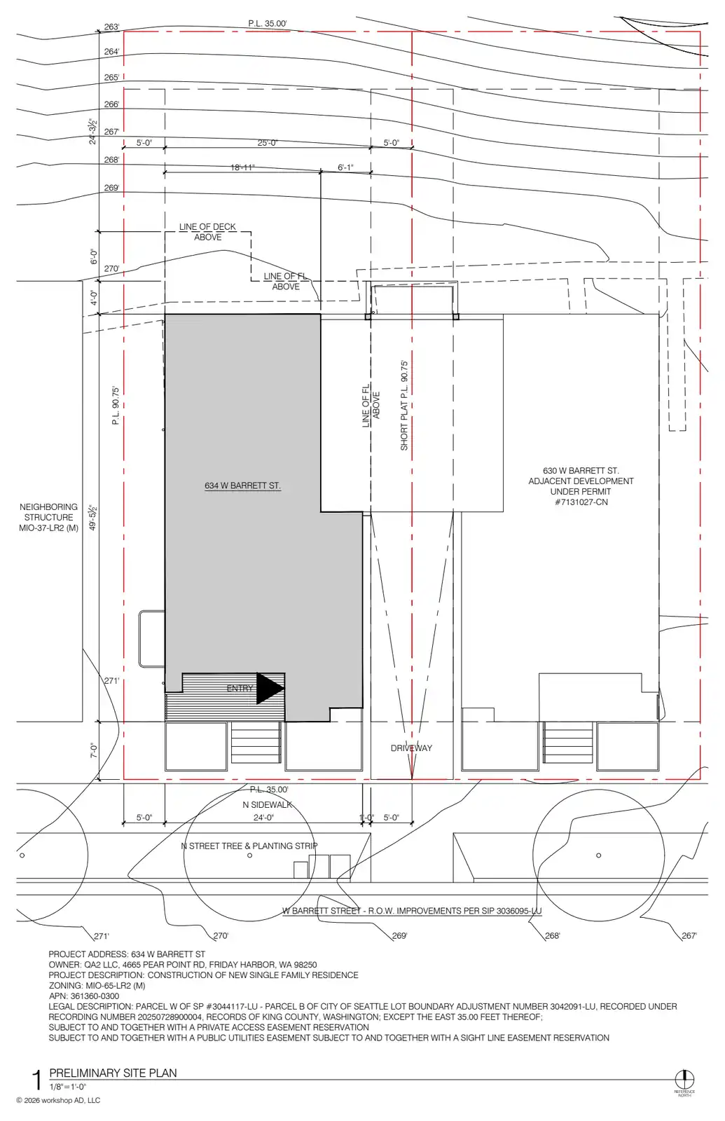 Site plan for 634 W Barrett St