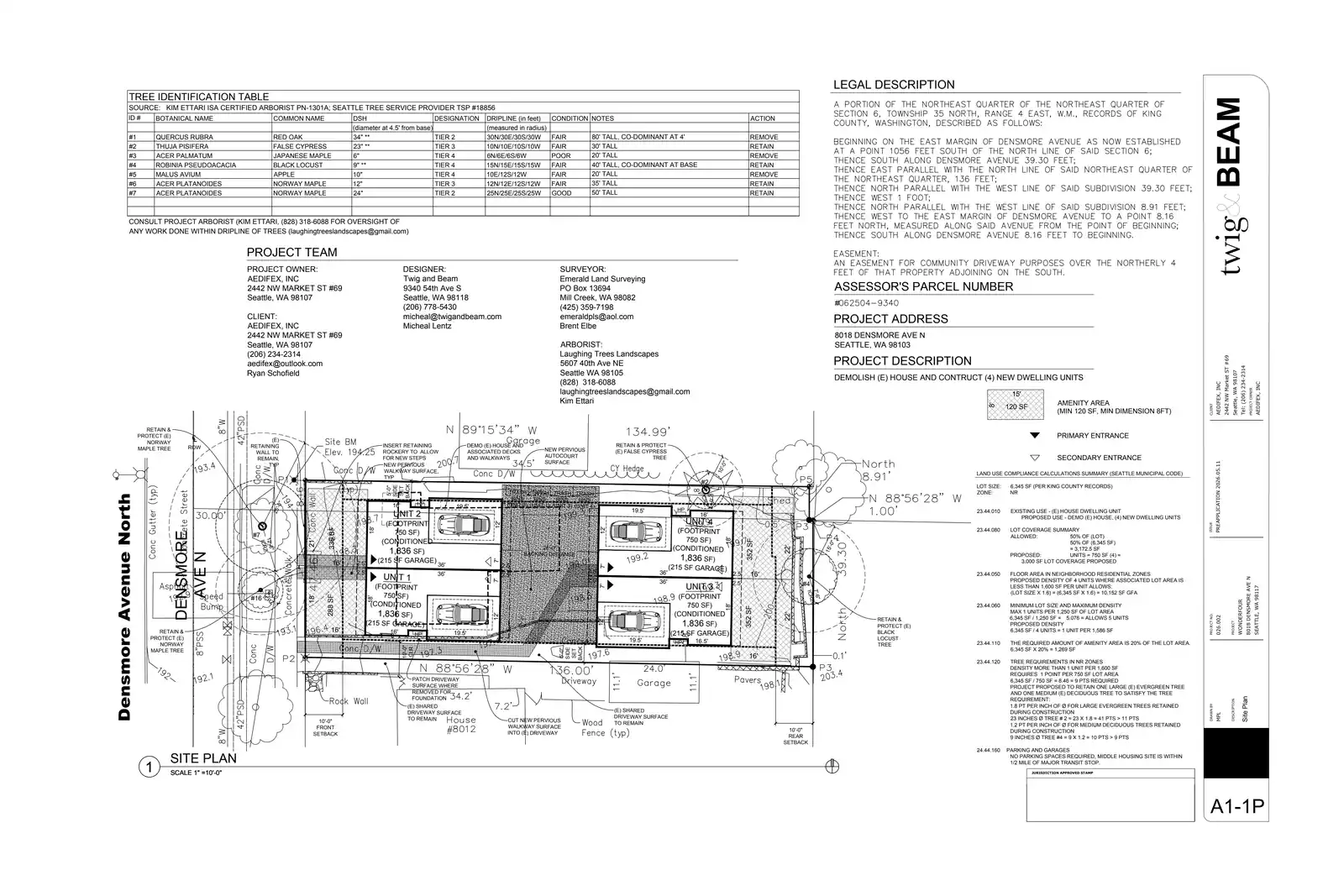 Site plan for 8018 Densmore Ave N