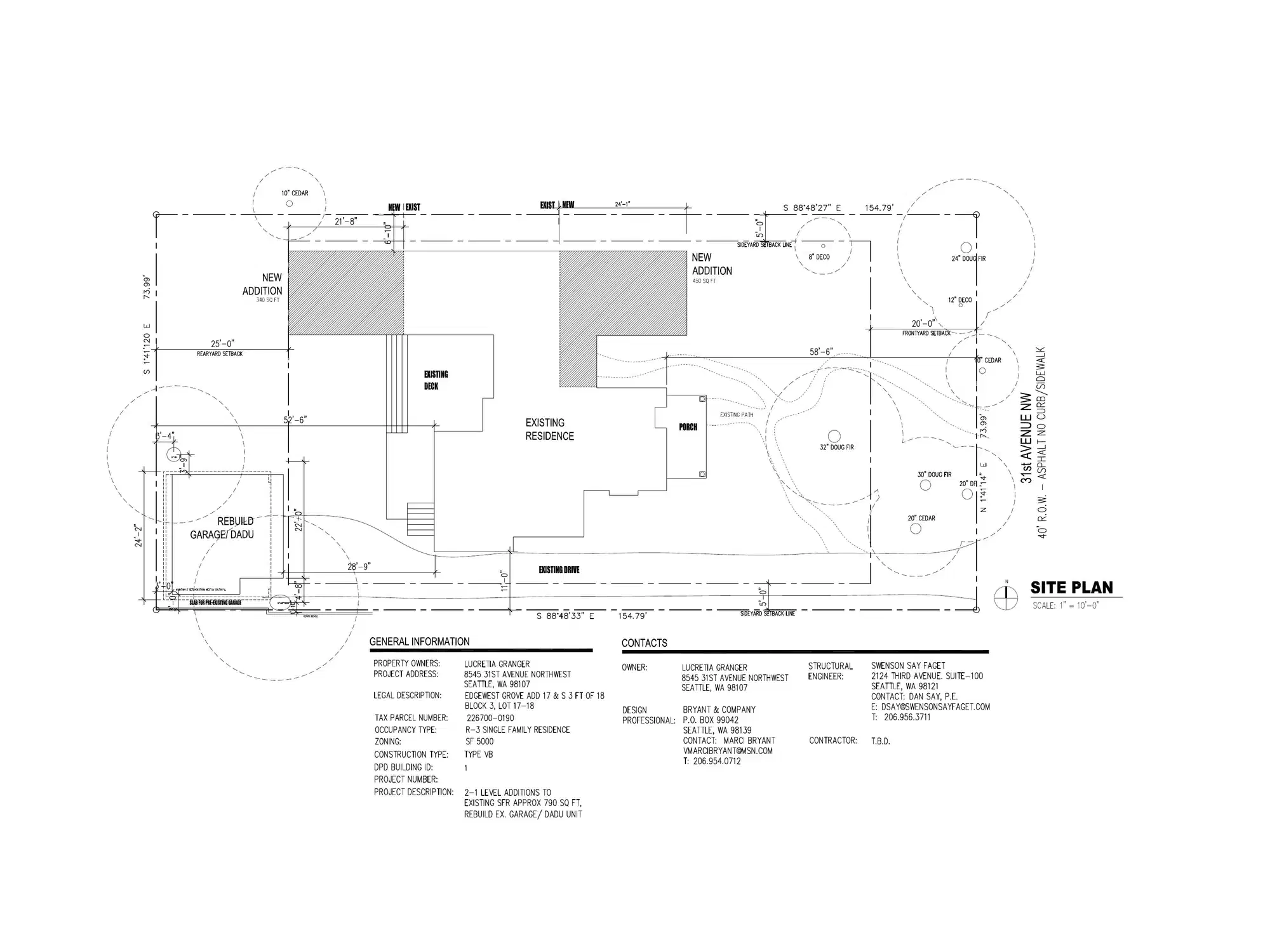 Site plan for 8545 31st Ave NW